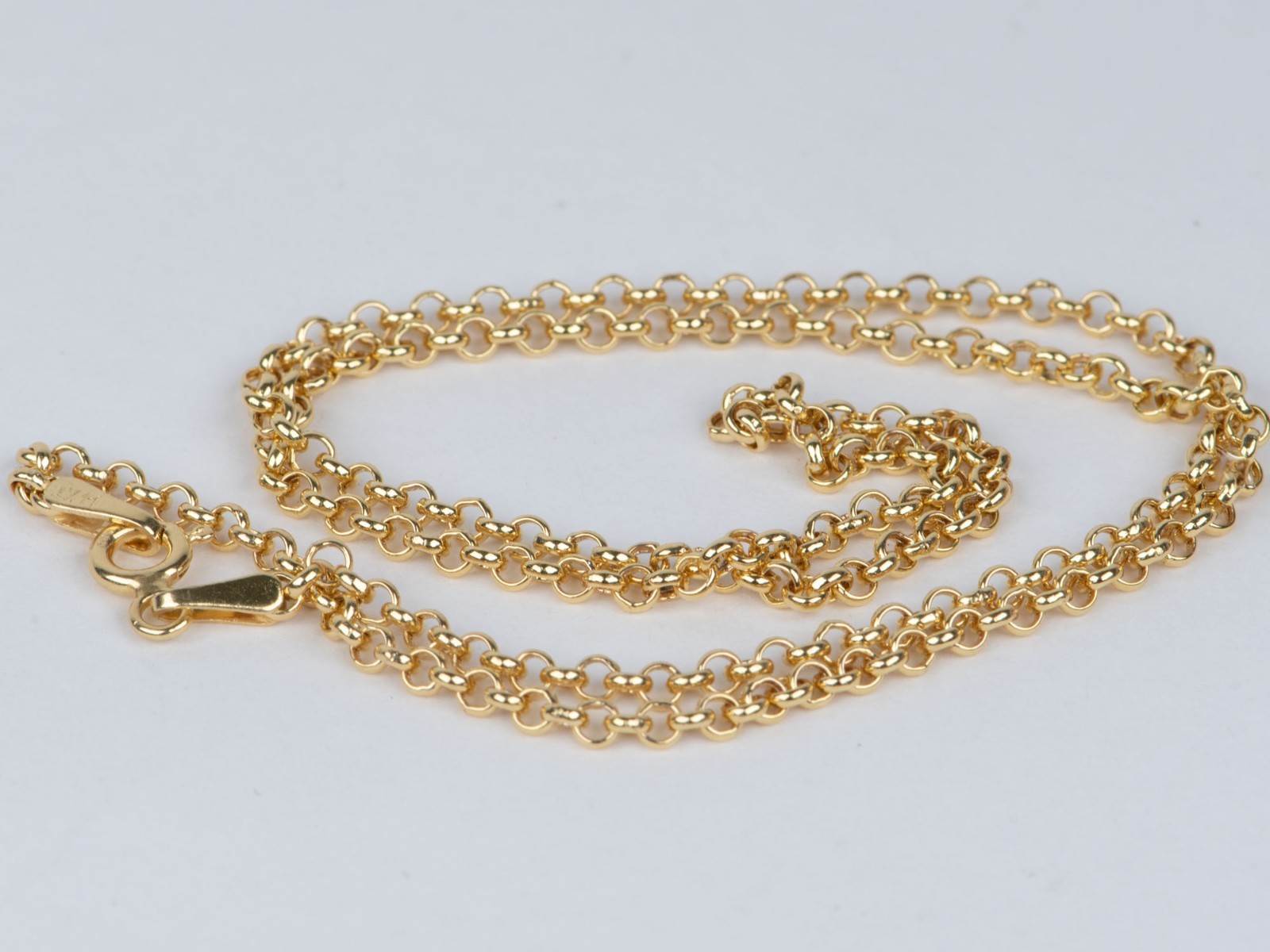 14K Gold 2.3mm Rolo Belcher Chain Necklace 18″ Goes with Everything Layering