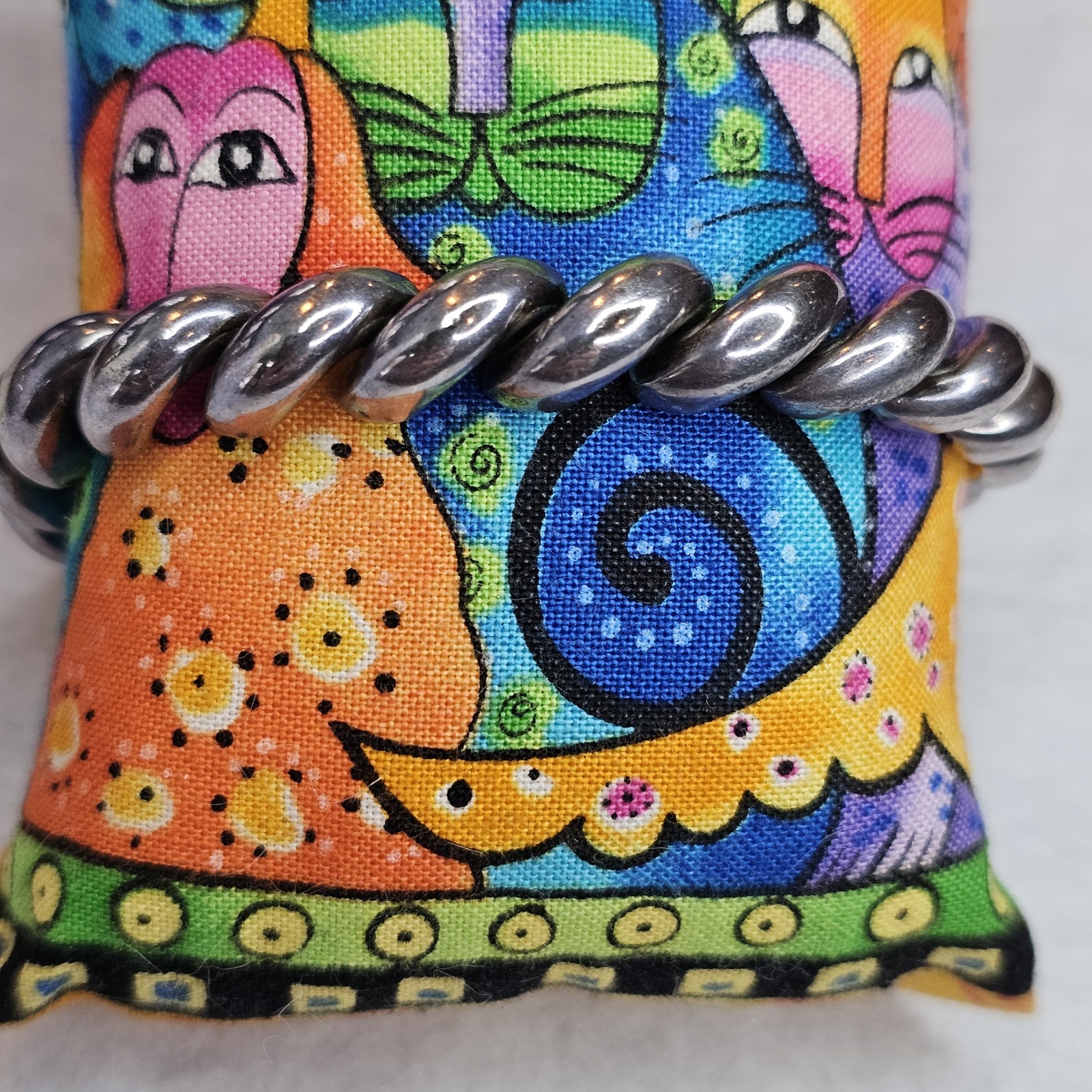 Italian 925 Sterling Silver San Marco Link Bracelet 7” Push Lock Safety