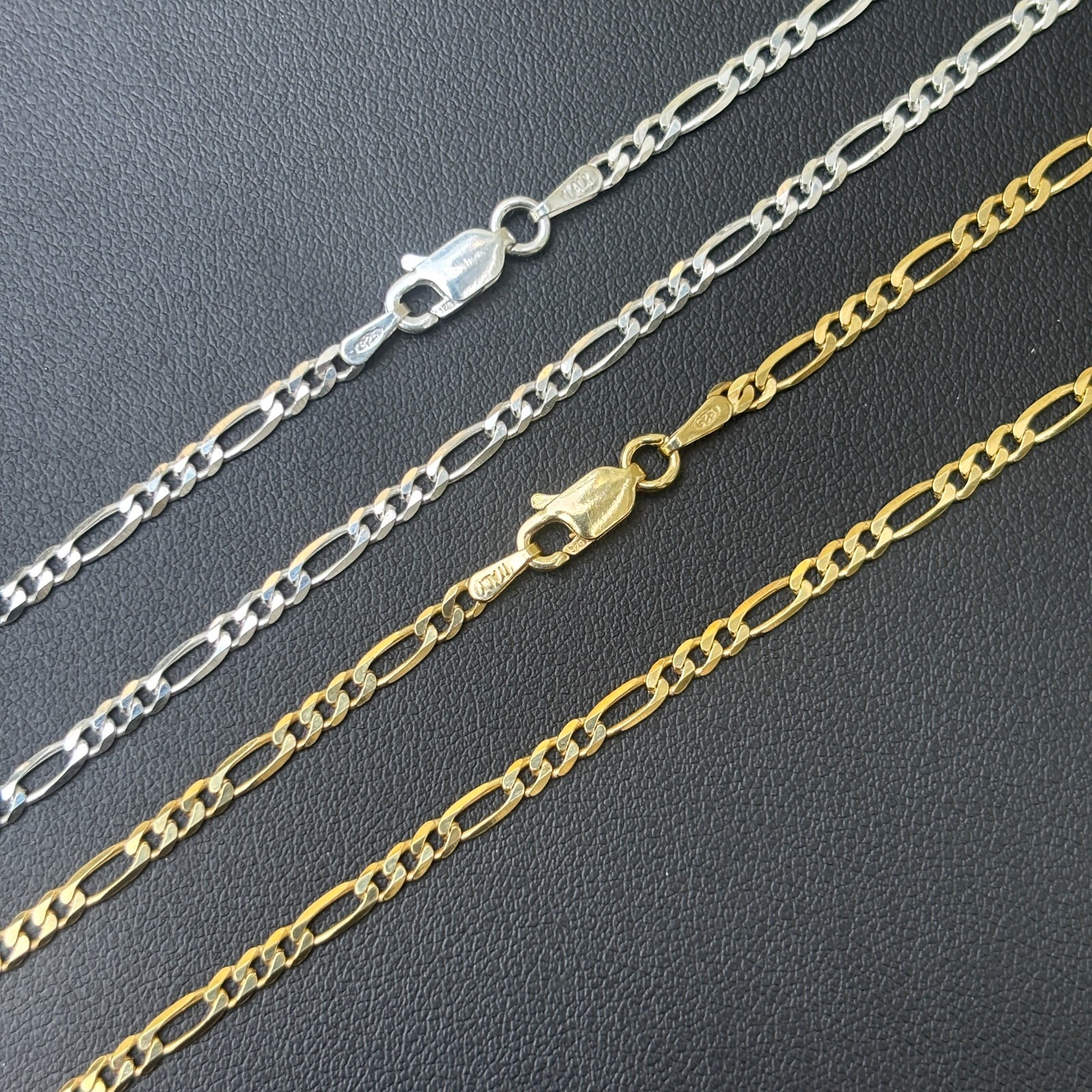 2.5mm Figaro Necklace – 925 Sterling Silver Or 14k Gold Vermeil