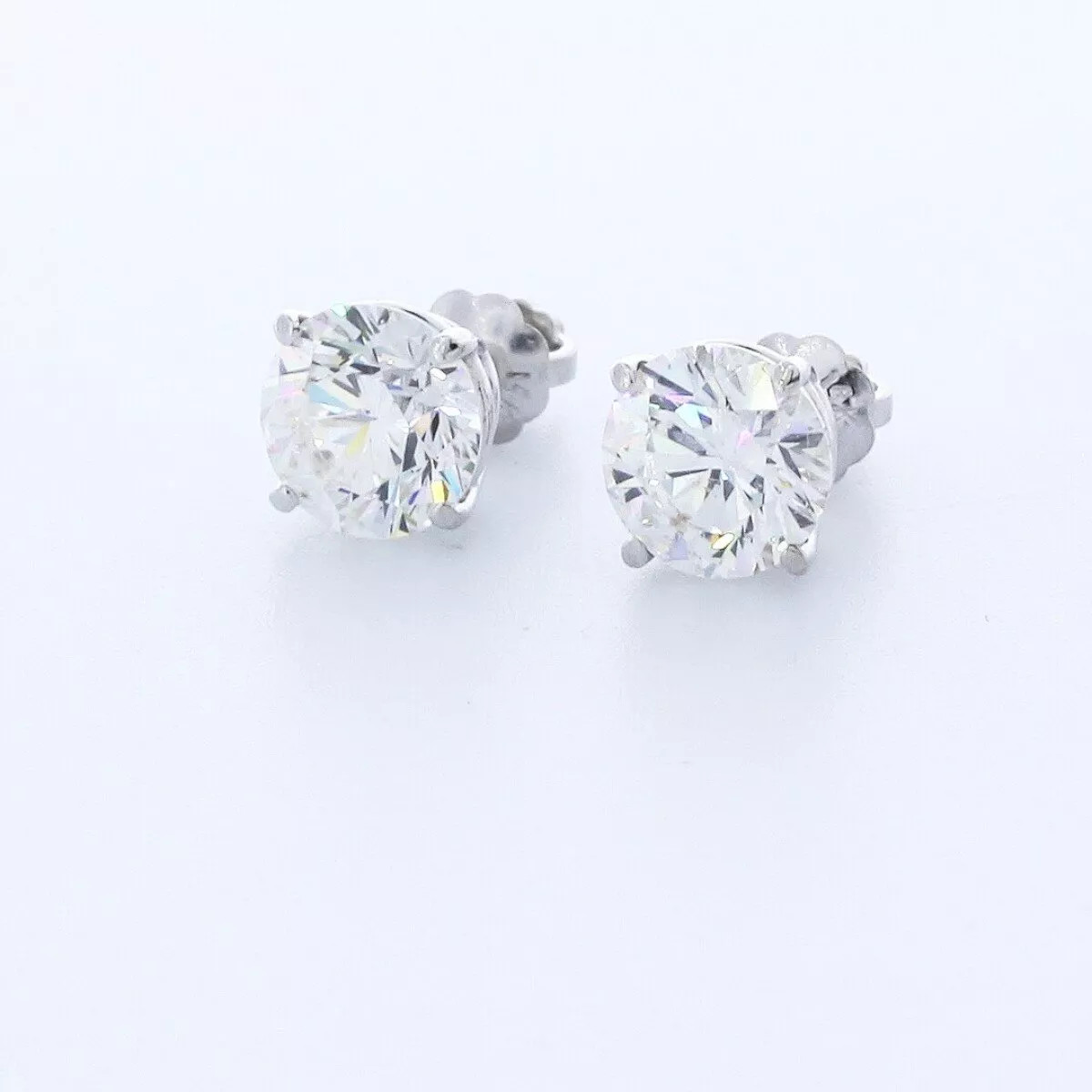 Solid 14K Yellow Gold Stud Earrings Classic 2.51 CT Round Natural Diamond G SI1