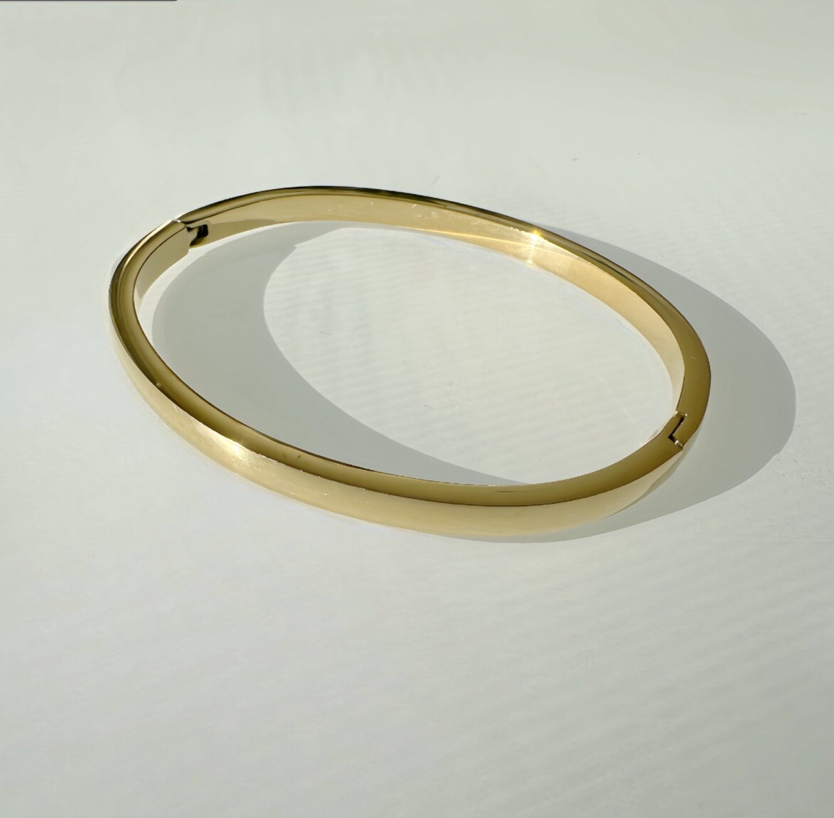 Pack of 2 -(1 Silver + 1 gold) Stainless Steel Plain Tarnish-Free Bangle Size 7