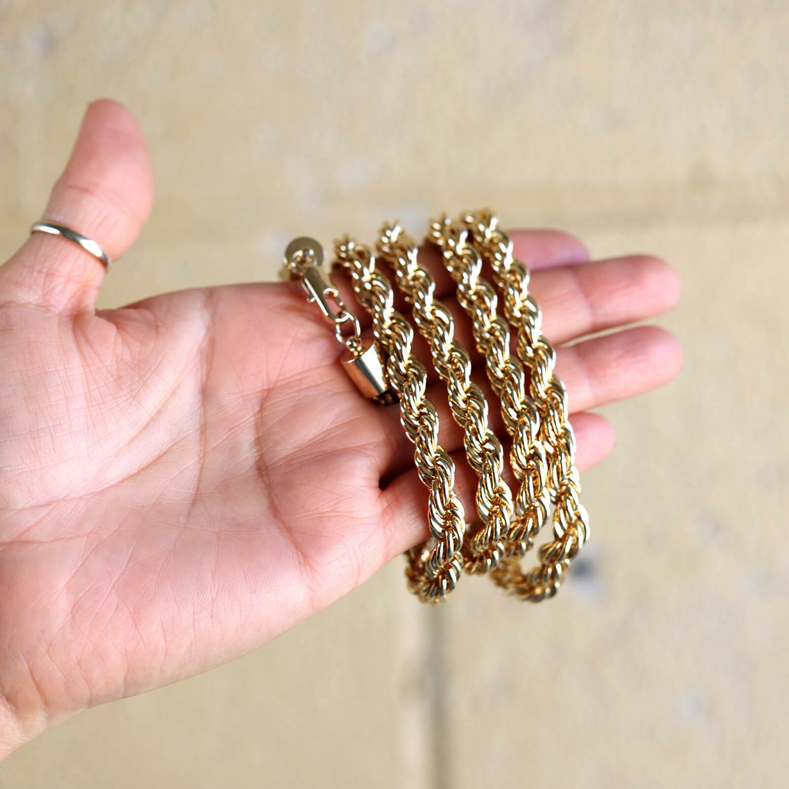 Cubic-Zirconia House Trap Pendant stardust 36″ Rope Chain Jumbo Gold Plated