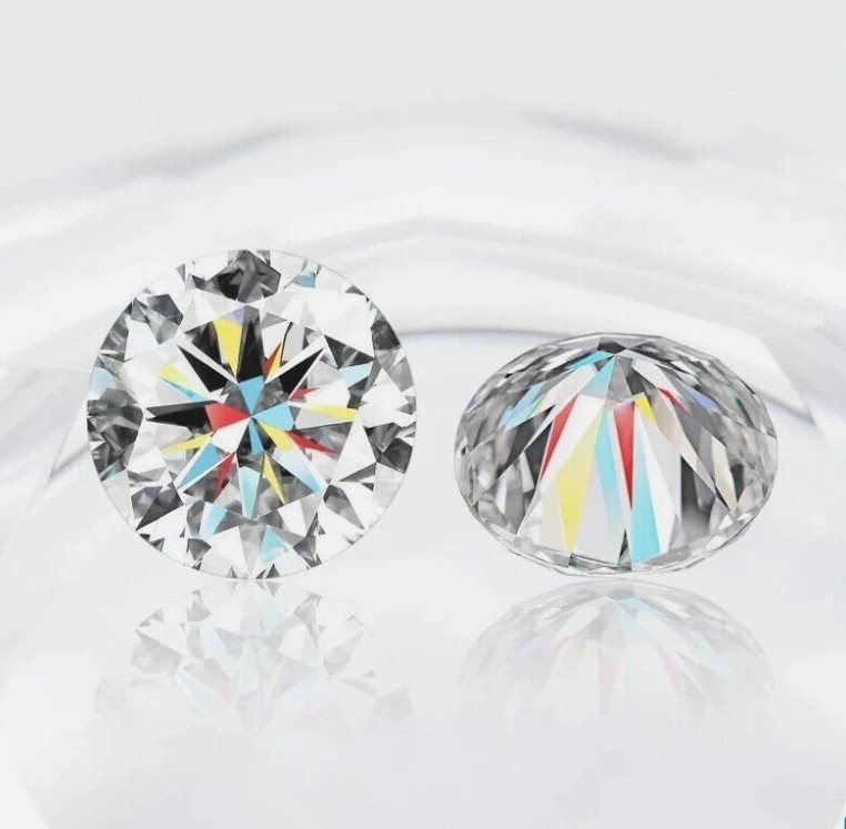 Pair Loose CVD Diamond Round Lab Grown 4 x 4 mm IF Clarity D Color Certified