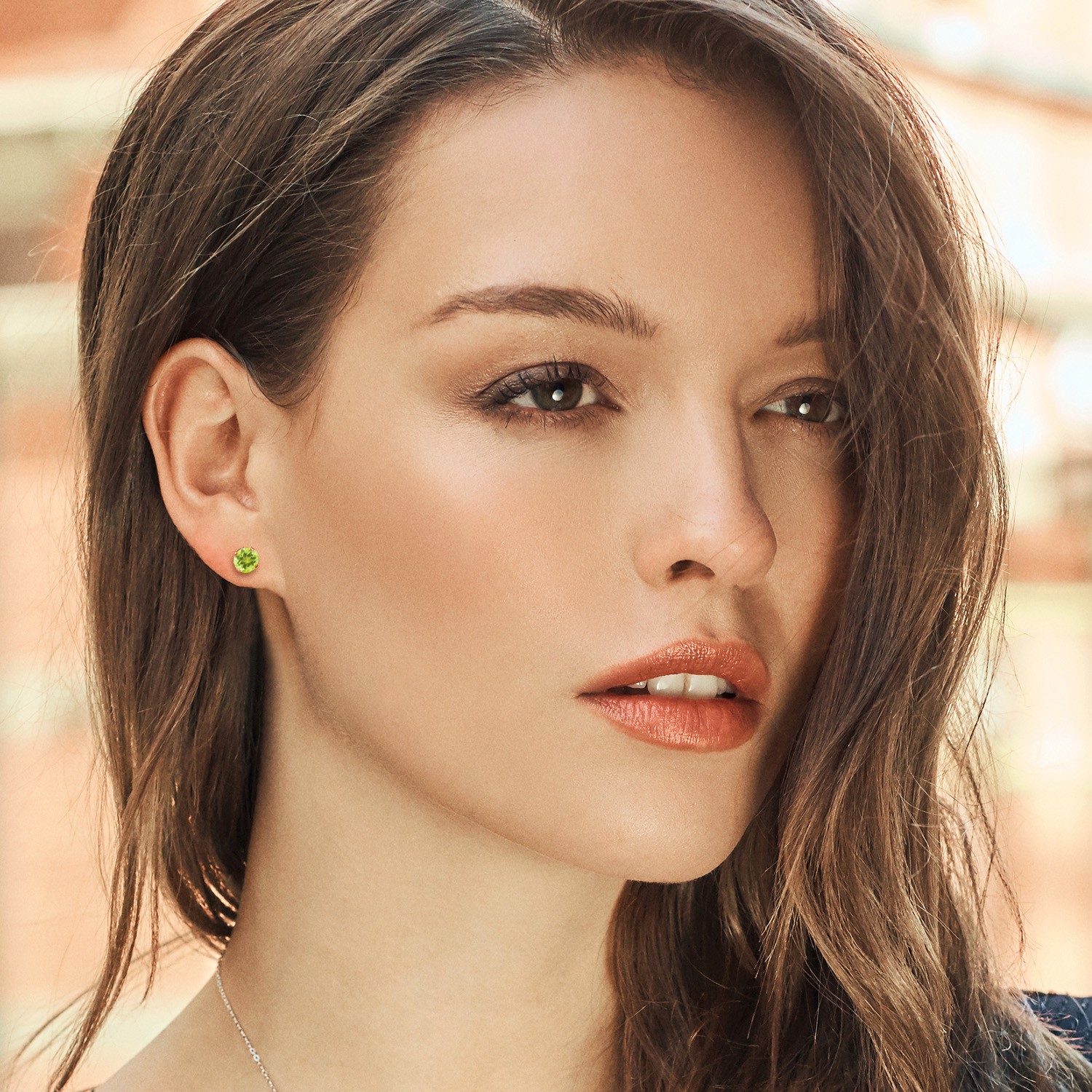2.40 Ct Round 7mm Yellow Lemon Quartz 18K Rose Gold Plated Silver Stud Earrings