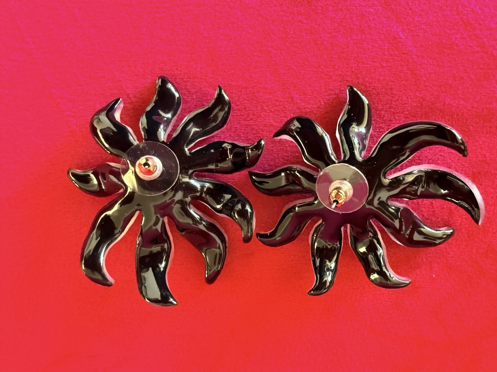 ALEXIS BITTAR Climber Lucite Flower, Enamel & Crystal Earrings (Burnt Fleur)