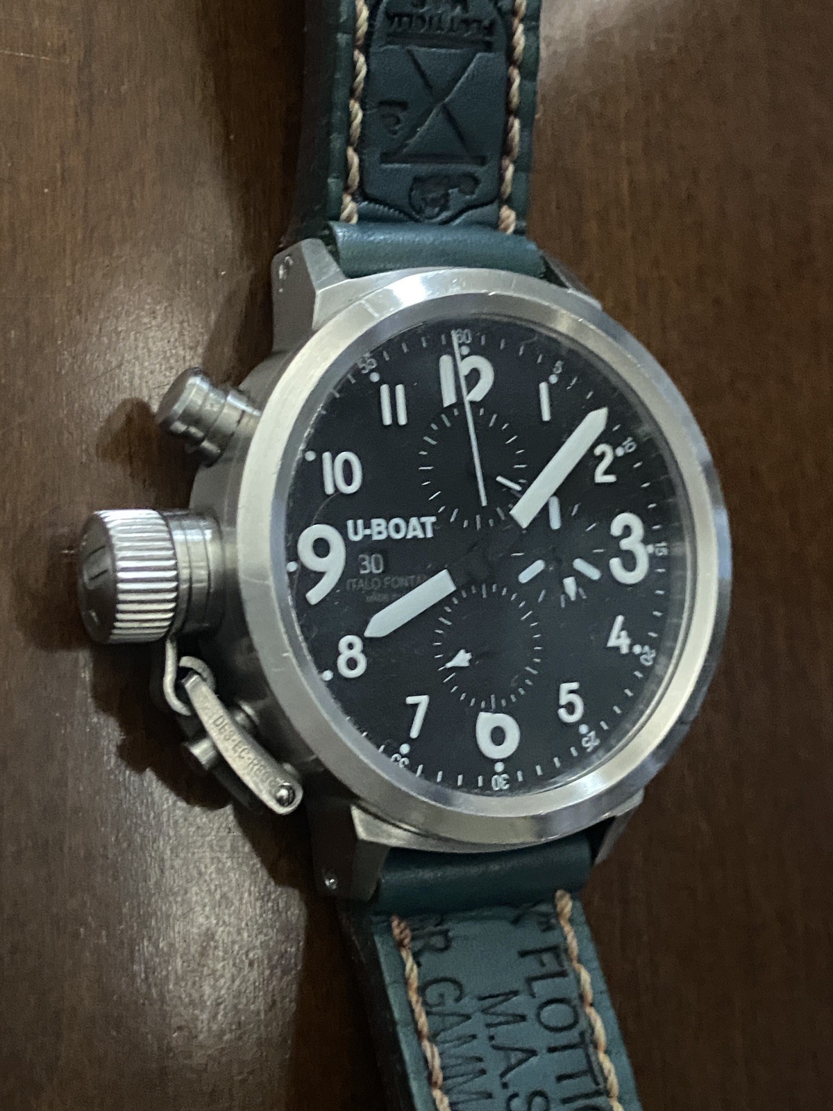 U-Boat Flightdeck CAS-50mm Mens Swiss Automatic Chronograph Watch w Box and Card