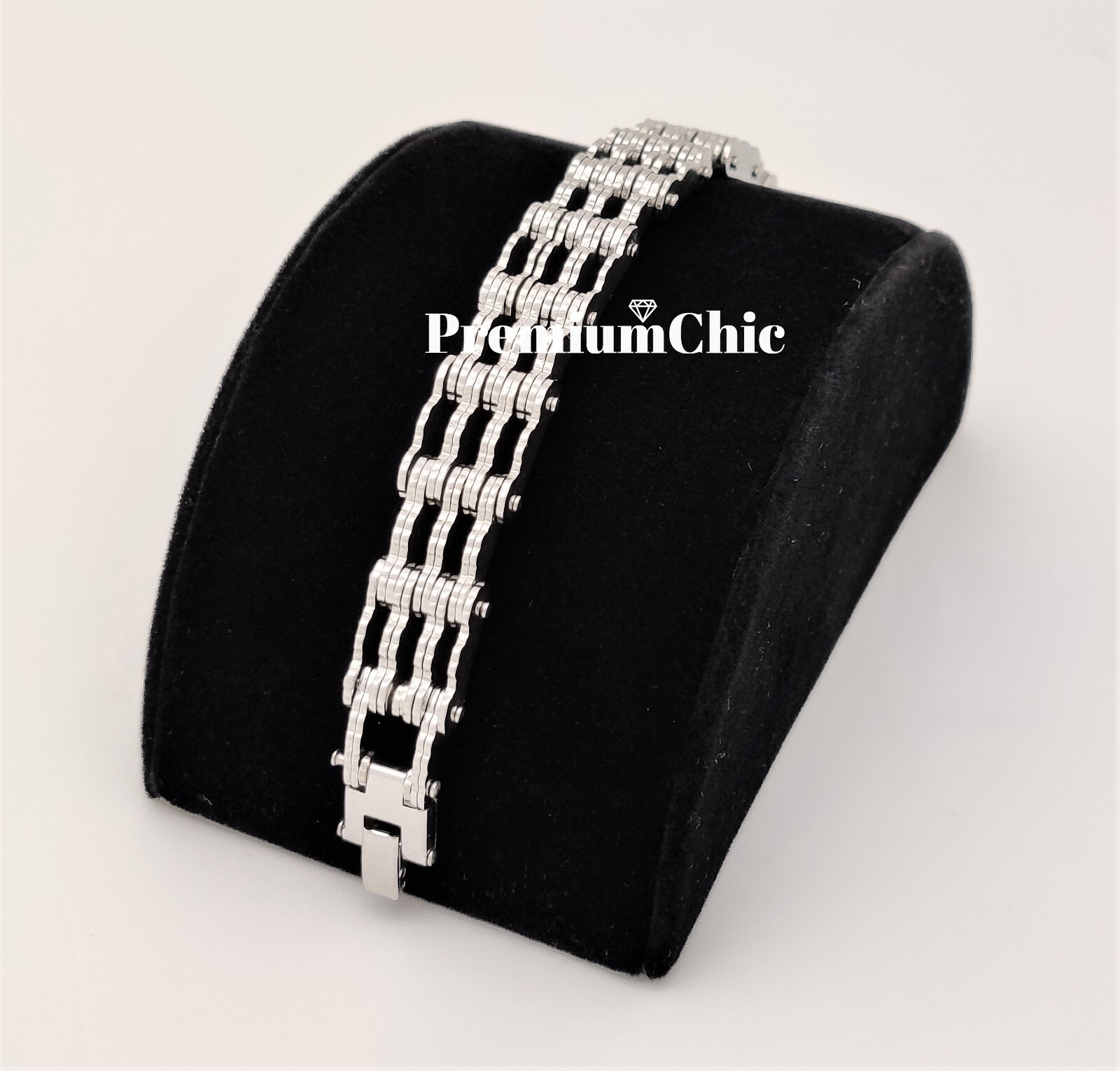 SOLID Stainless Steel Motorcycle Bike Chain Design Bracelet Men’s Jewelry 16MM