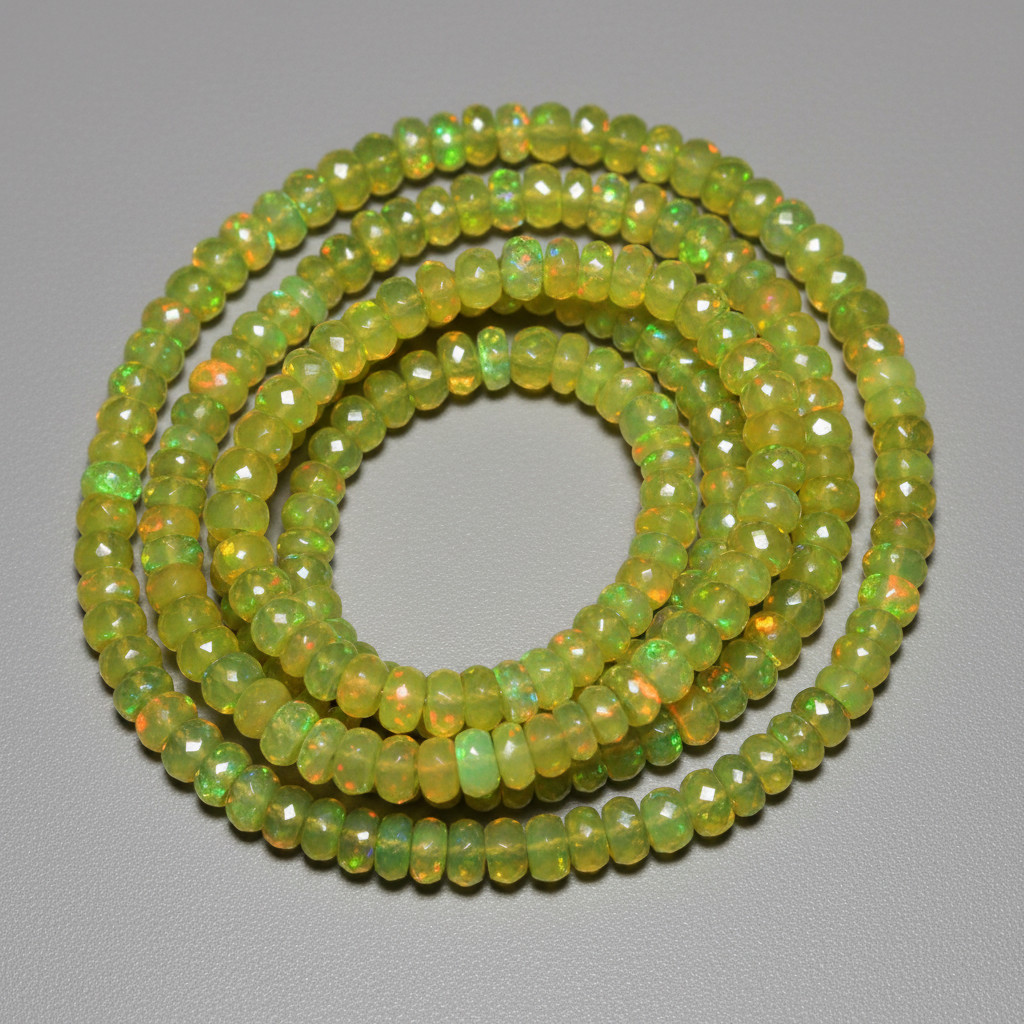 Ethiopian Fire Opal Beads Strand 4-5mm Rondelle Gemstone 8 Inch Jewelry Making