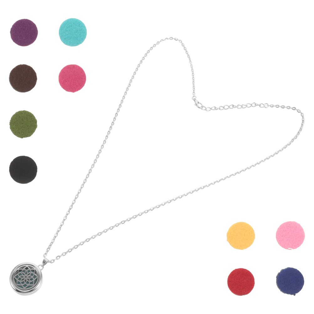 Essential Oil Diffuser Necklace Aromatherapy Men Women Pendant Refill Pads