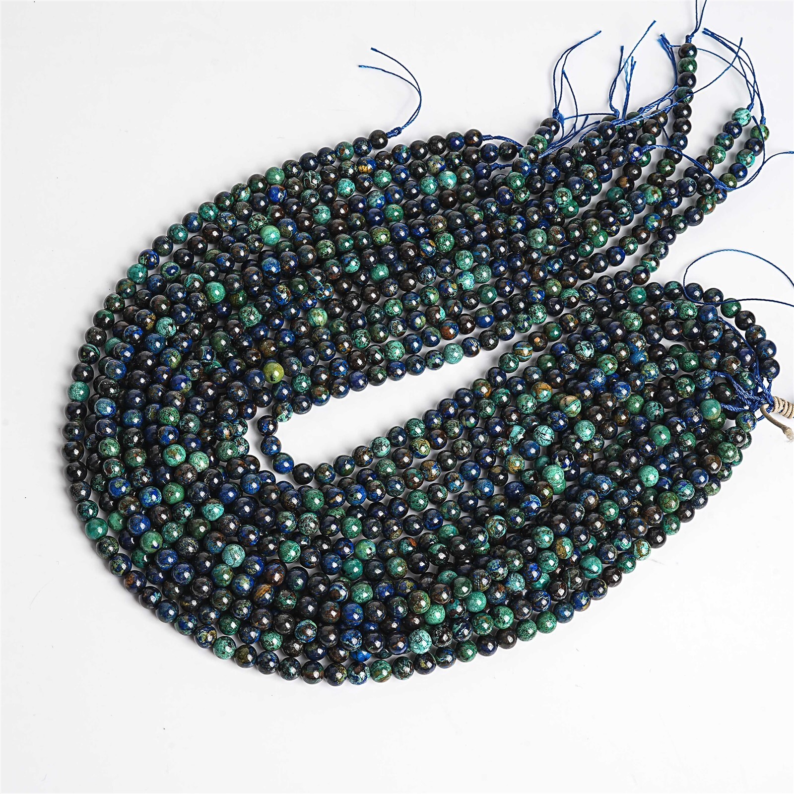 Natural Blue Green Brown Azurite Malachite Quartz AA+ 6/8/10MM Round Loose Beads