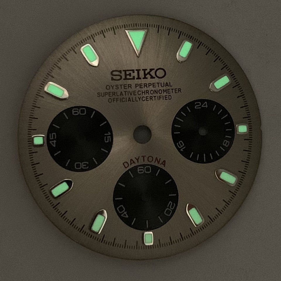 29.5mm Multifunctional Watch Dial Green Luminous for VK63 Movement Accessories