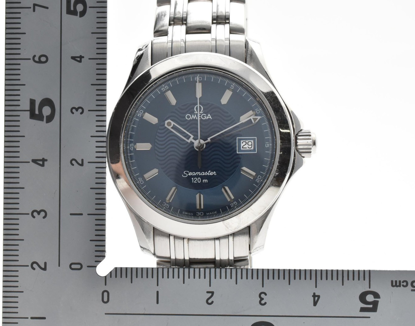 【EXC+5】OMEGA Seamaster 120m 2511.81 Blue Wave Dial 36mm Quartz Men’s Watch JAPAN