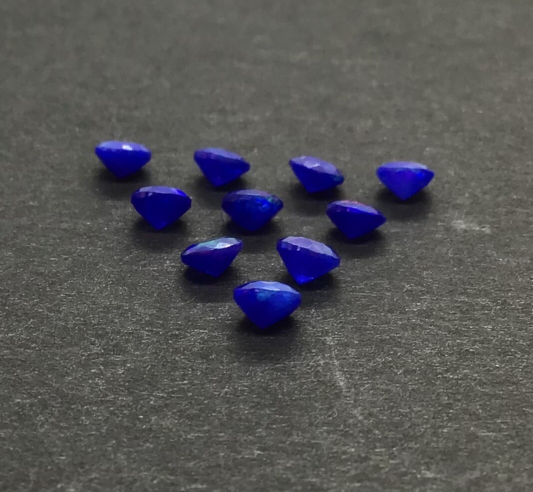 Blue Opal Natural Ethiopian Fire Round Cut AAA Loose Gemstone Assorted Jewelry