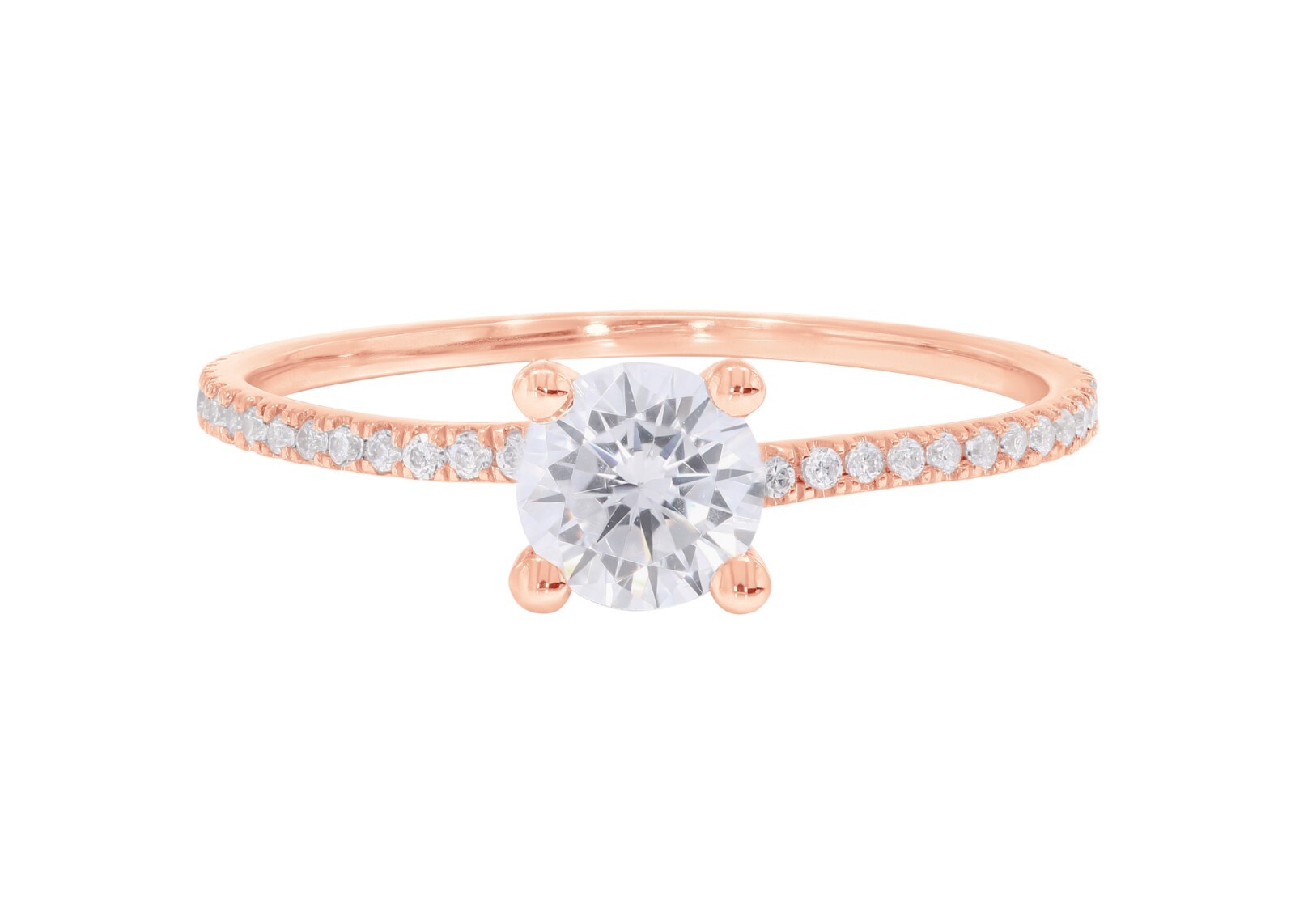 0.80Ct Round Cut Lab grown Diamond Solitaire Engagement Ring in Silver for Women