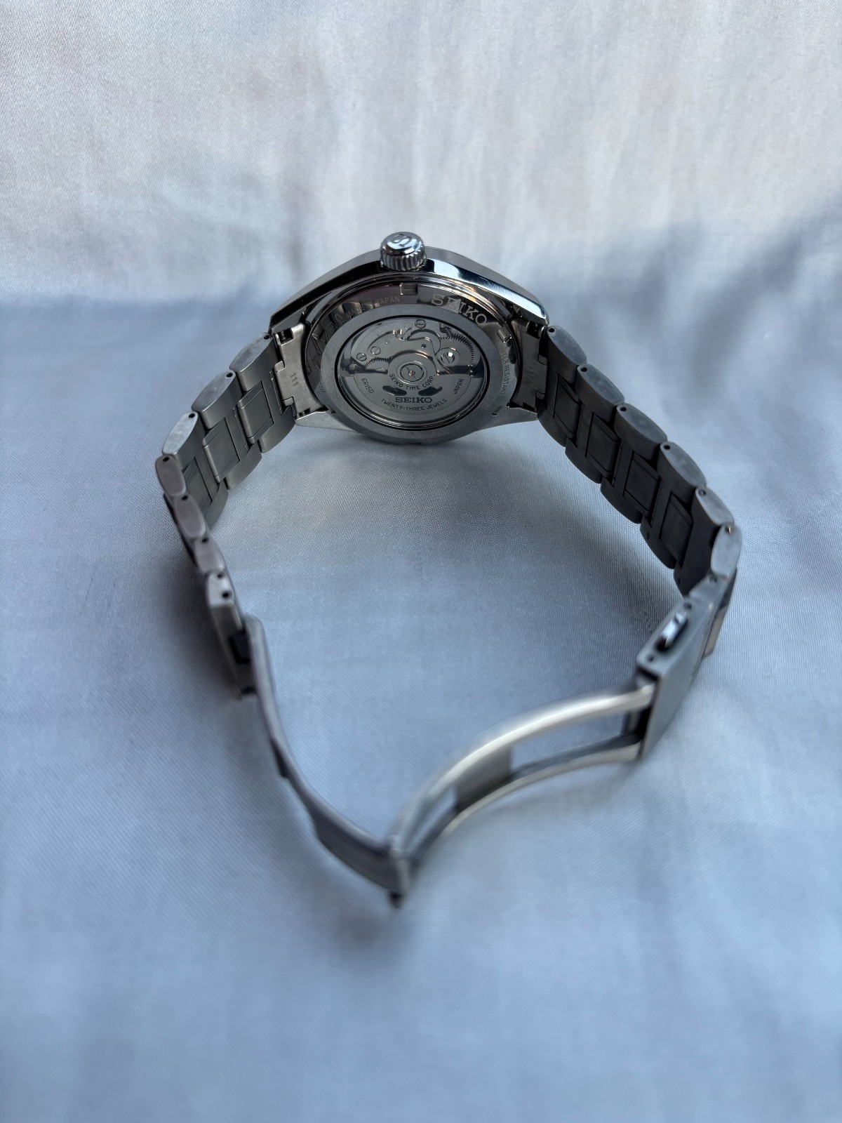 Seiko Presage SARX055 Silver White Mechanical Men’s Watch Titanium Full Kit