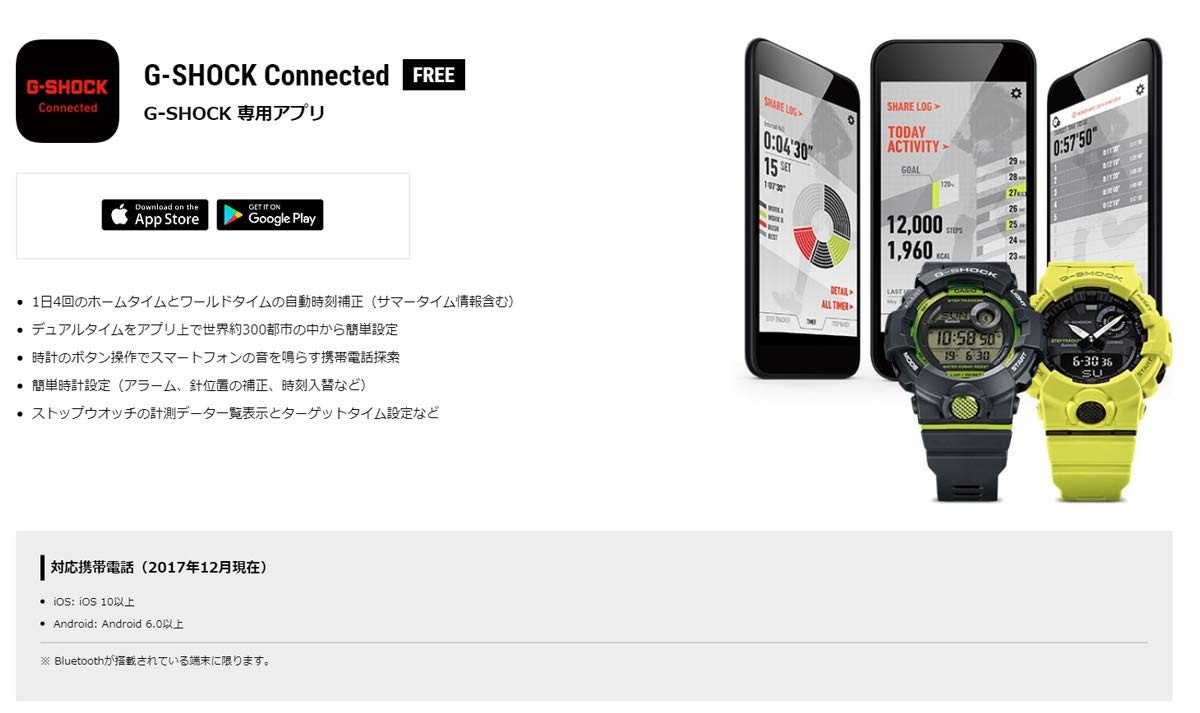 G-SHOCK CASIO Bluetooth Smartphone Linked G-SQUAD GBD-800-1B Black Male Wa