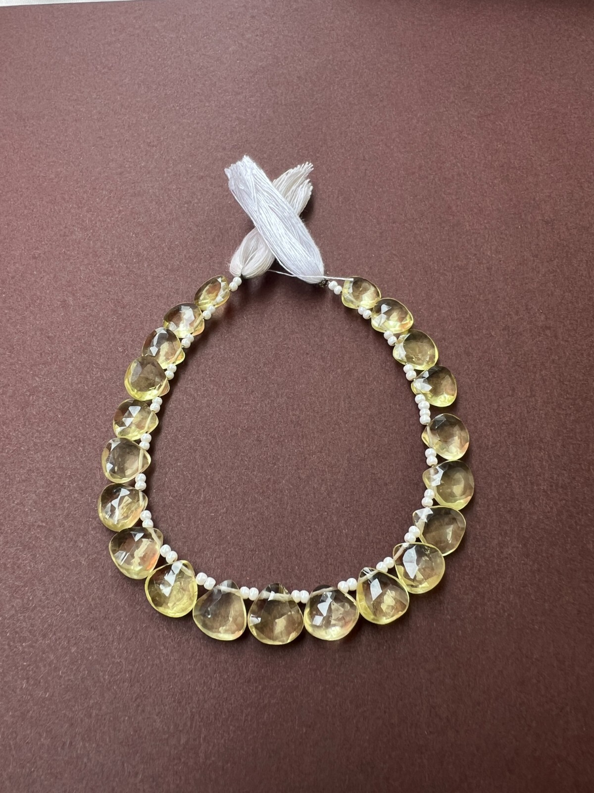 Natural Lemon topaz Faceted Pear Briolette Beads 1Strand 8-9mm Teardrop Gemstone