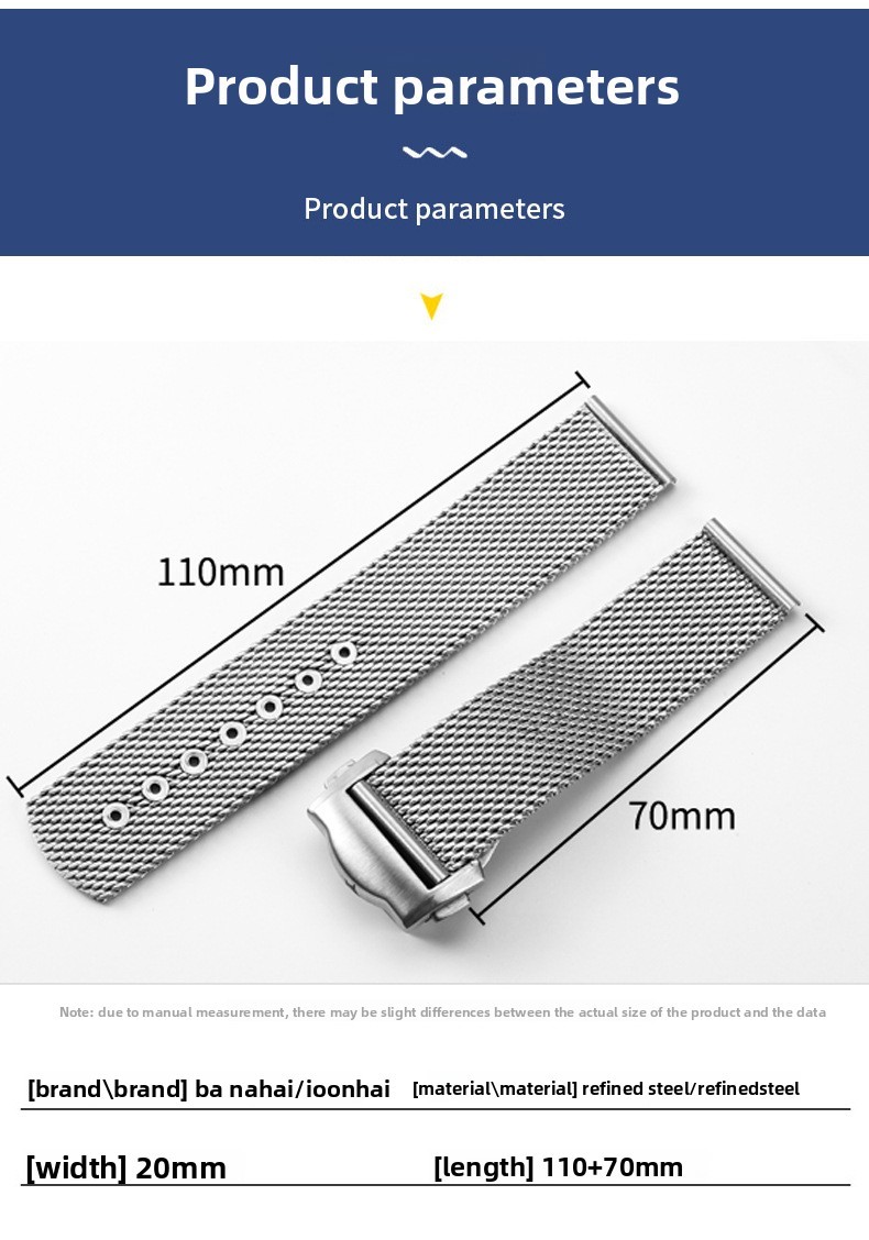 For Omega Seamaster Milanese Mesh Watch Band Stainless Steel Braided Strap 20mm