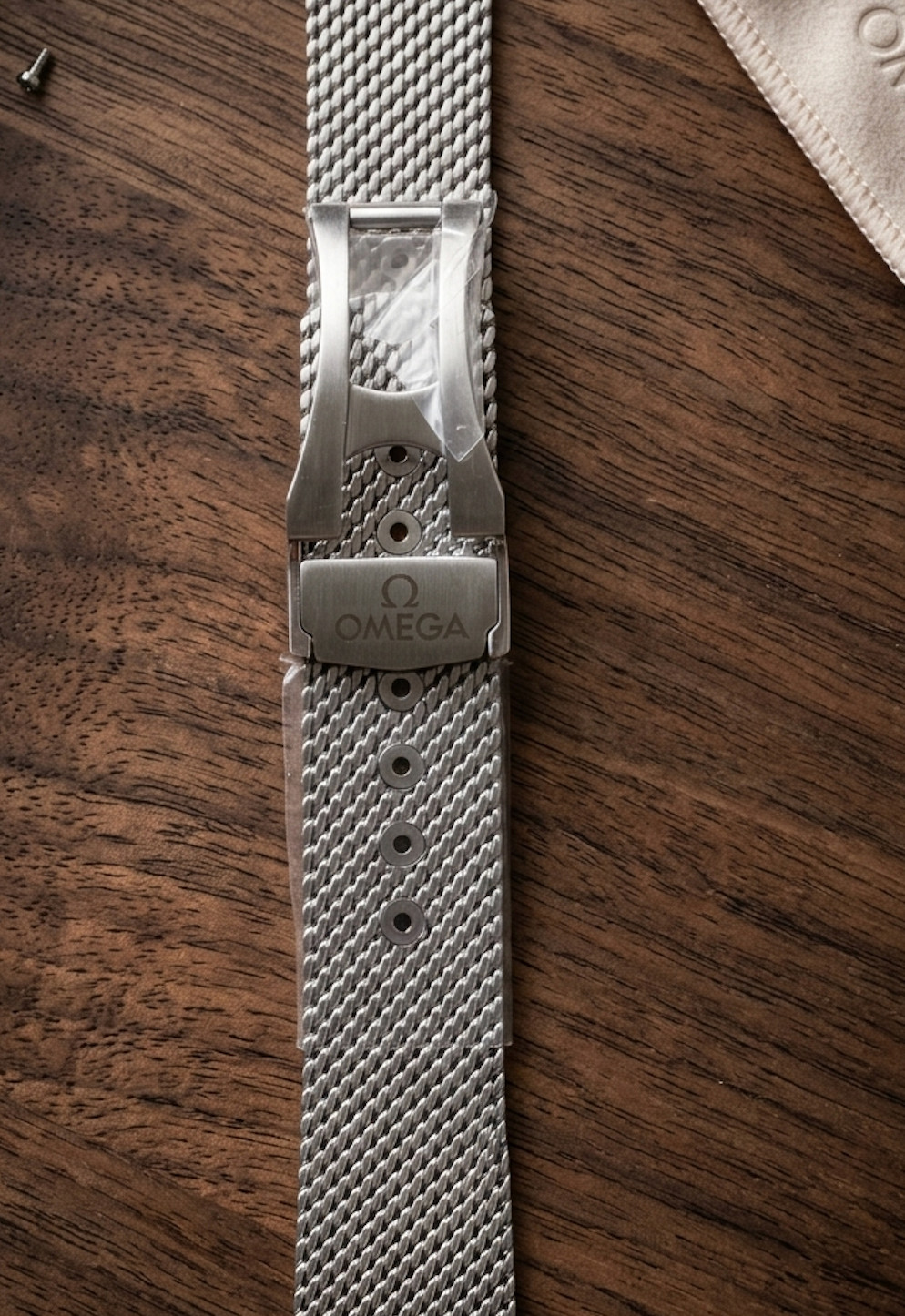20mm OMEGA Milanese Mesh Bracelet Stainless Steel Deployment reviews attached