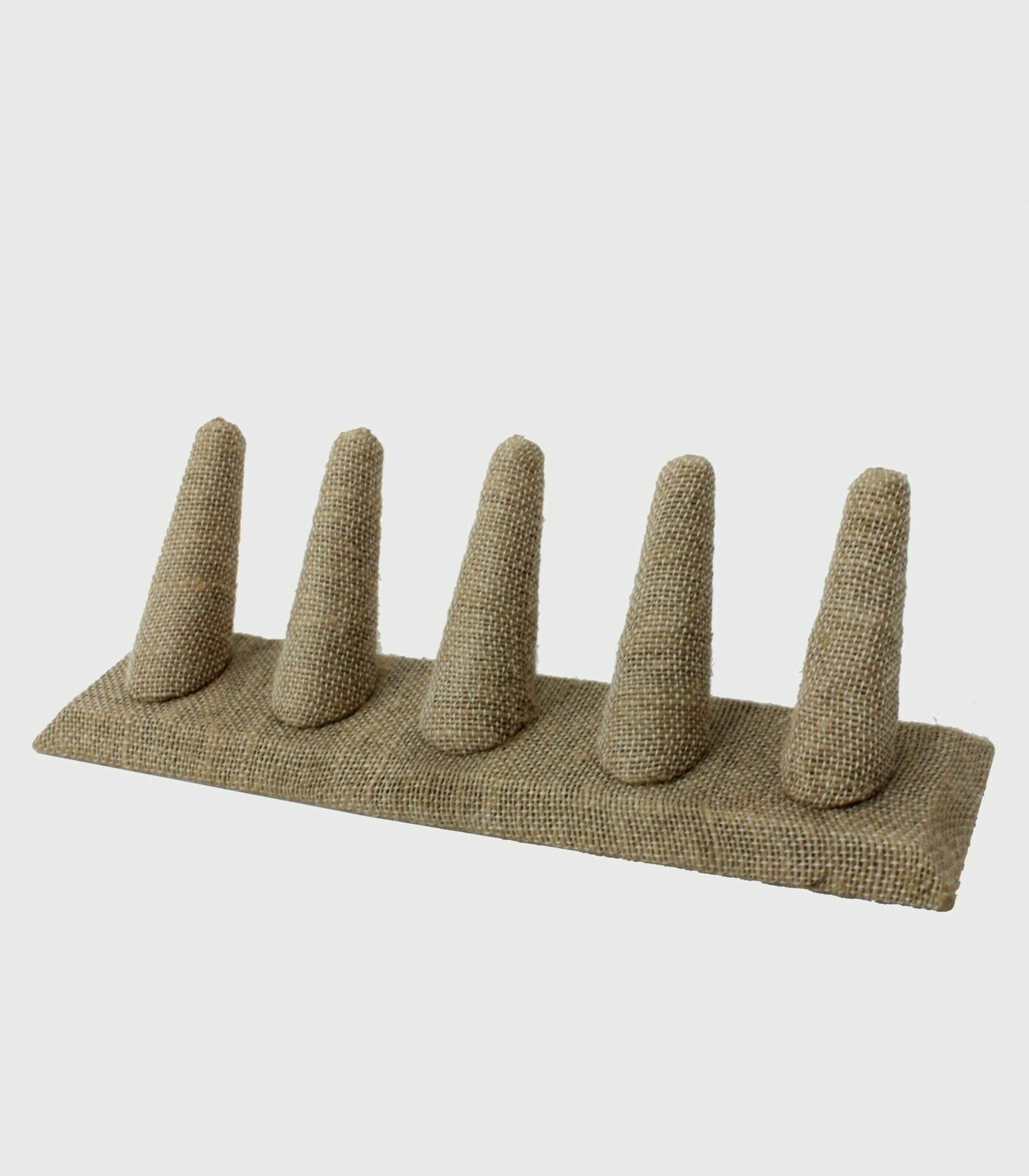 5 Finger Ring Display Burlap Linen Countertop Ring Holder – Multi Ring Holder