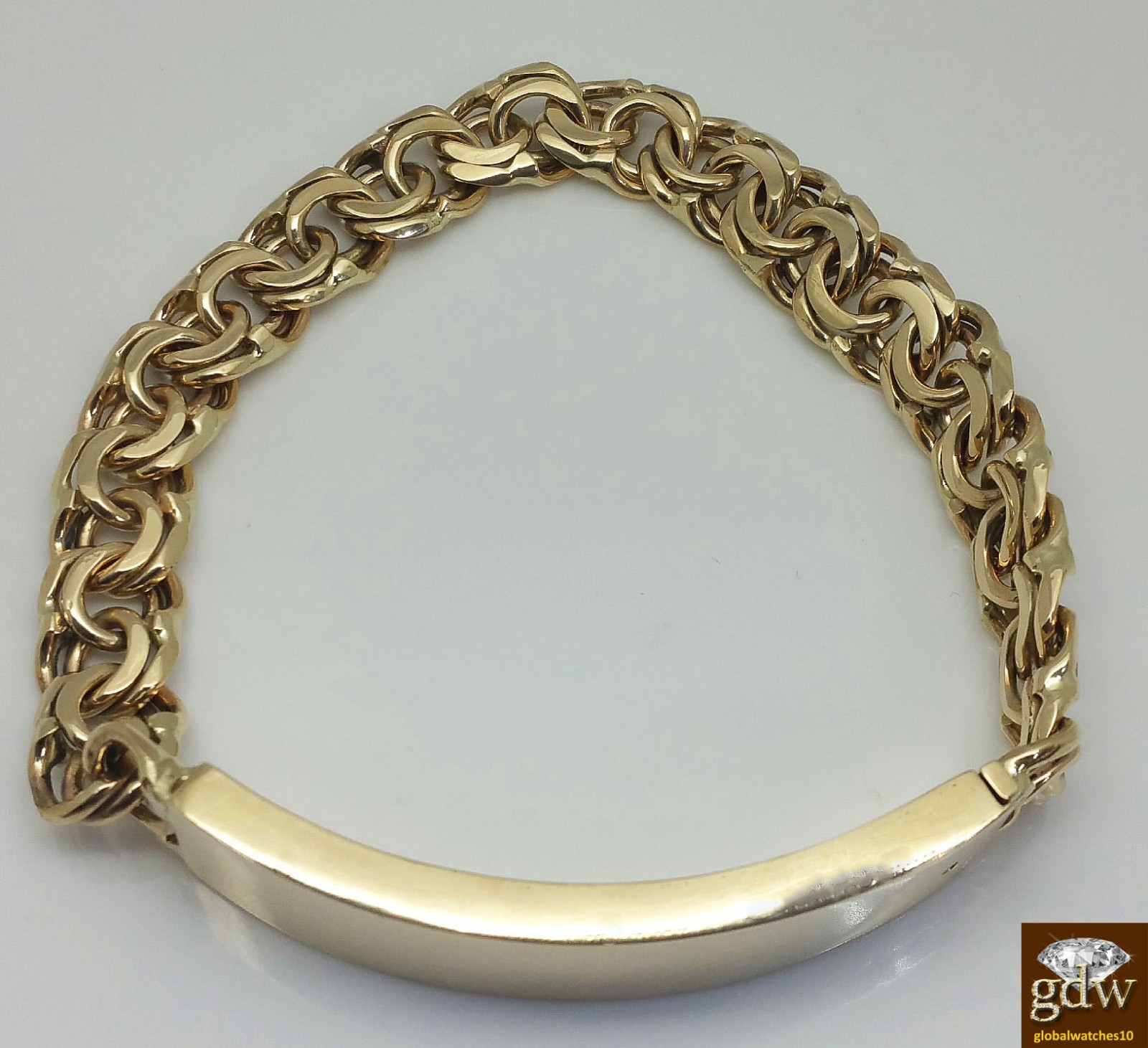 Real Solid 10k Gold Chino Link ID Bracelet Box Lock 8.5″ 13mm ID Rope Cuban