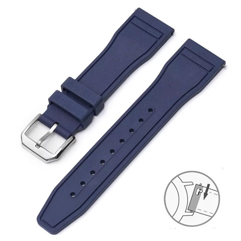 20 21 22mm FKM Fluoro Rubber Band Strap Fits IWC Big Pilot Portofino TOP GUN