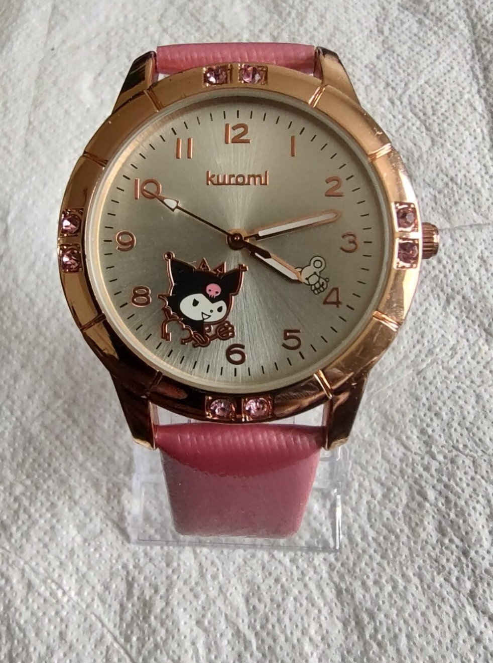 Bachaa Party Watch Pink tone Crystals leather Strap Women girls female