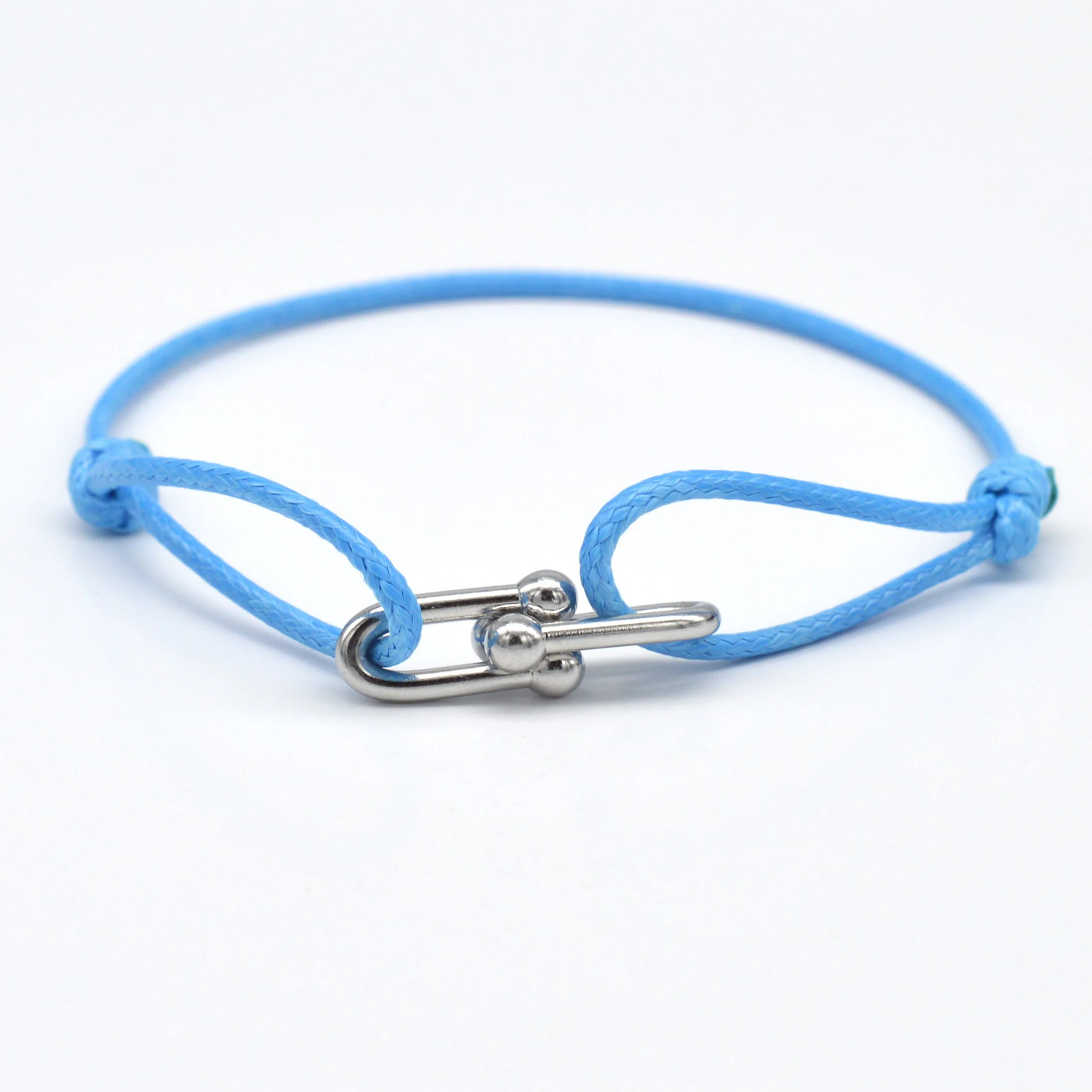 Bamboo Horseshoe Buckle Bracelet Braided Ribbon Adjustable Rope Jewelry