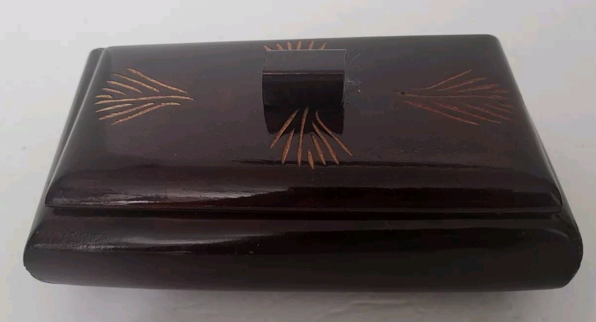 Handmade Wooden Craved Keepsake Jewelry Box, Trinkets, Gift Box