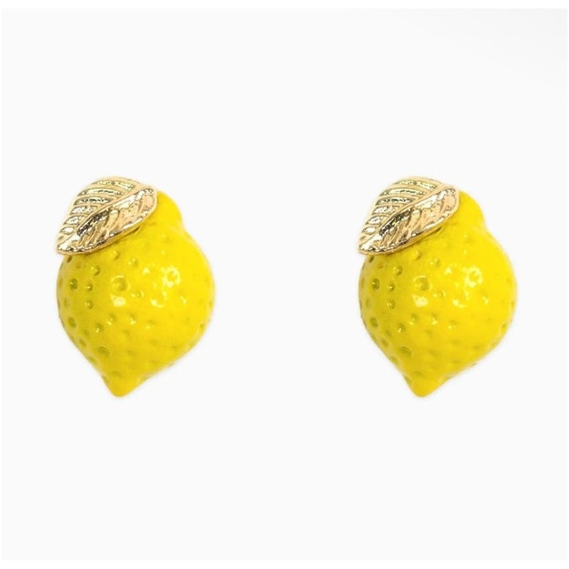 Zesty Babe Lemon Studs Earrings