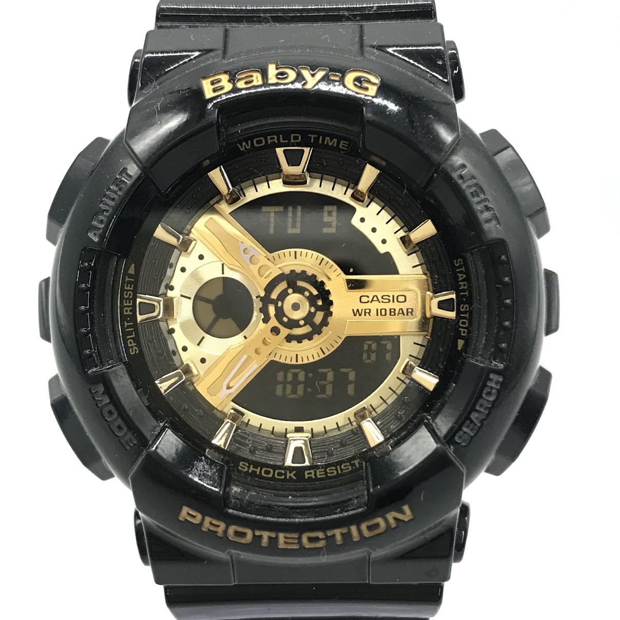 Used Baby G Baby G Analog Digital Quartz Wristwatch BA 110 1AJF Black Gold Kuray