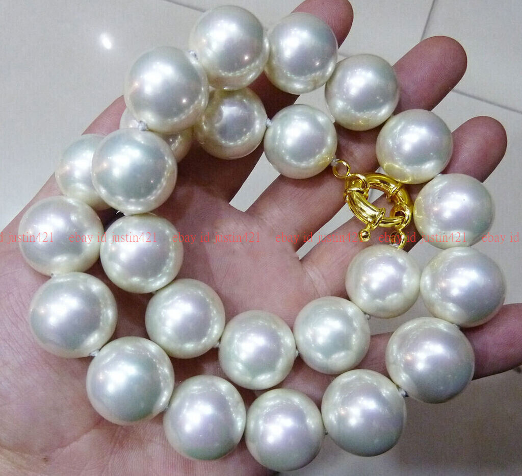 Long 16-56 Inches Rare Huge 20mm White South Sea Shell Pearl Necklace AAA+