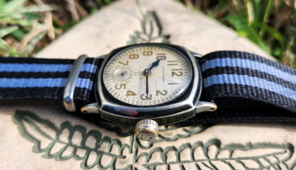 Vtg Waltham 1926 PVD Military Grade 365 Men’s 30mm Watch 15 Jewels NATO Strap!!!