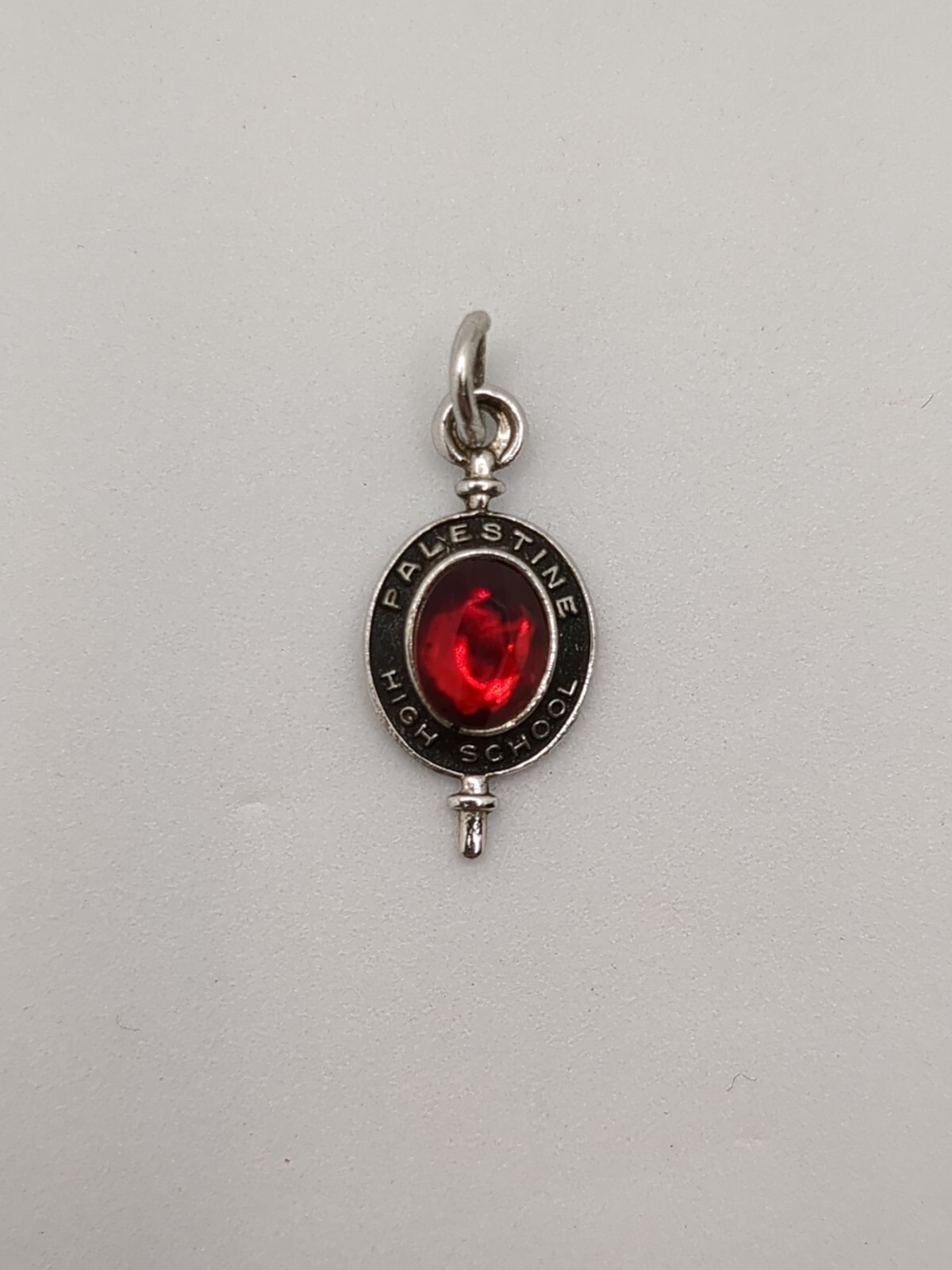 Palestine High School Charm Kinney Sterling Garnet Gemstone
