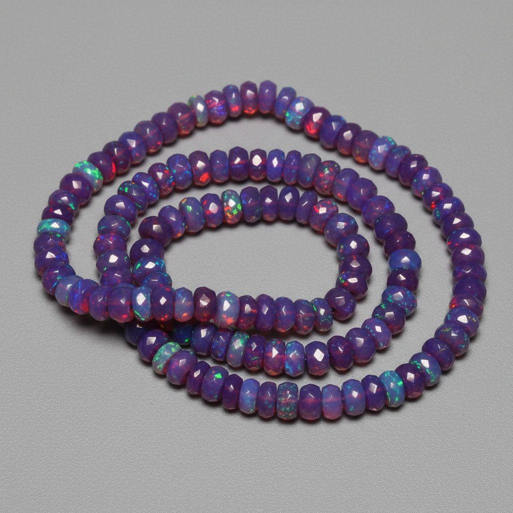 Ethiopian Fire Opal Beads 4-5mm Faceted Rondelle Gemstone Beads 8inch Strand