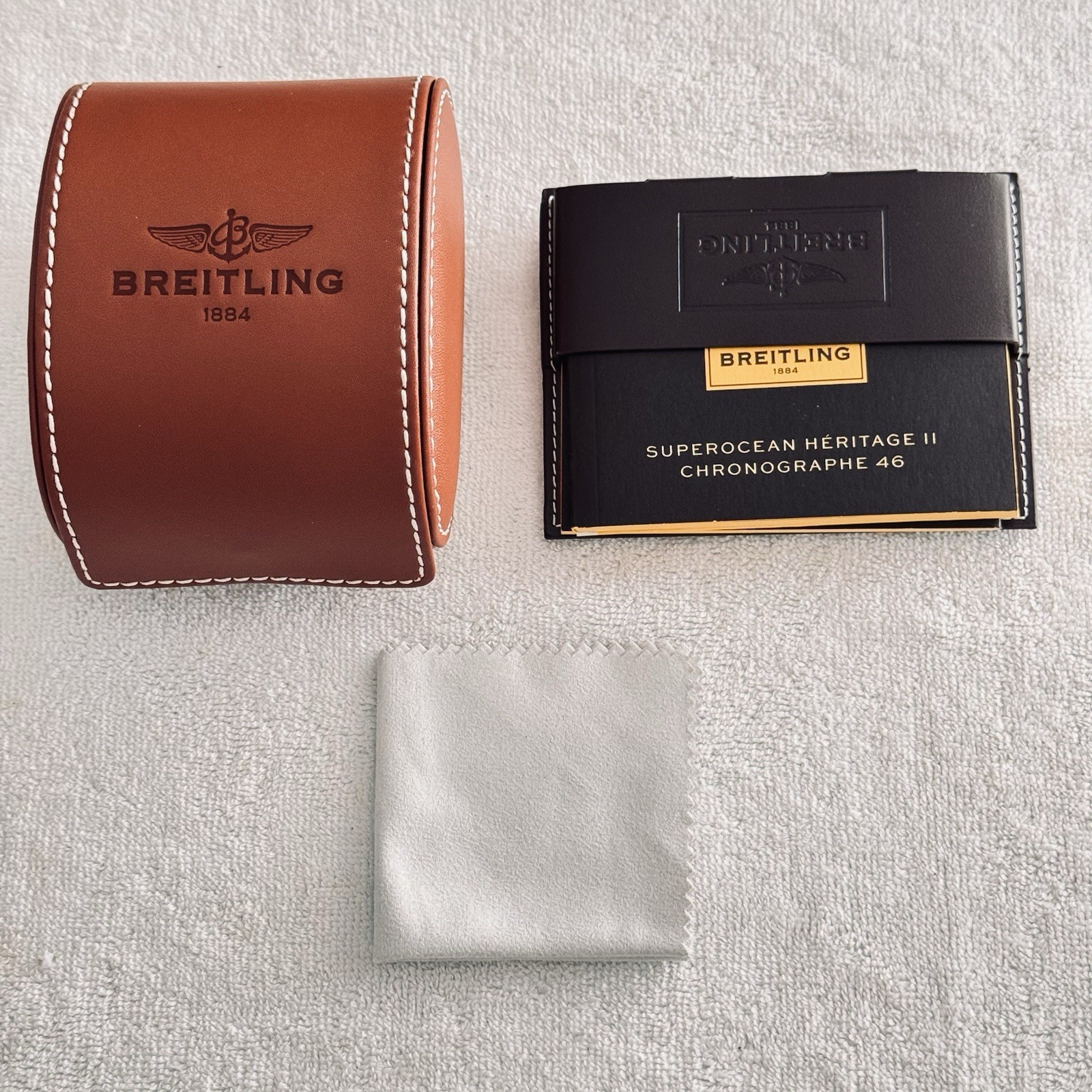 Breitling Superocean Heritage II Chronograph 46 Black Dial Rubber Strap Box
