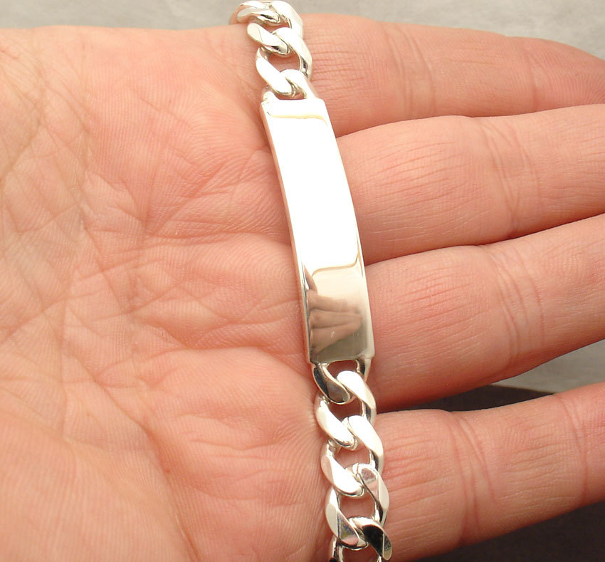 9″ Mens 8mm Solid Miami Cuban Curb Chain ID Bracelet Real 925 Sterling Silver