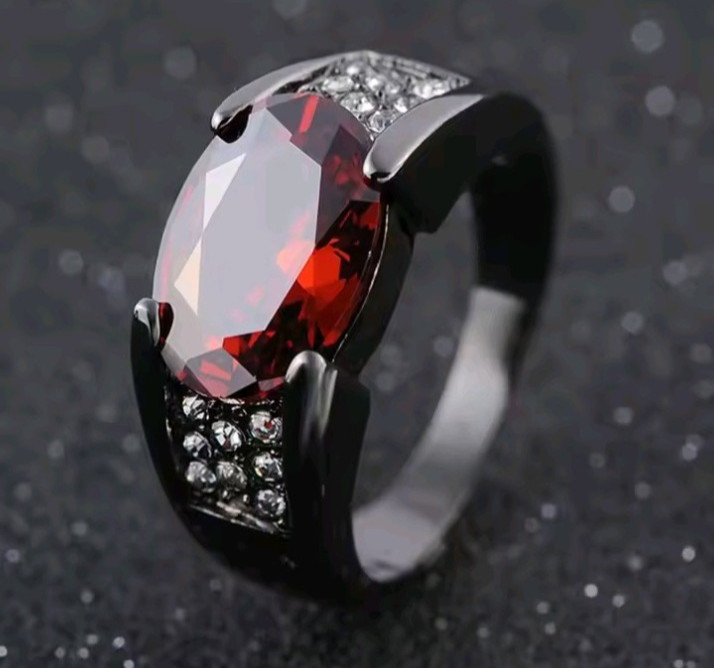 Enchanting Red Black Couple Ring His/Her Made for Lovers Valentine’s Day Edition