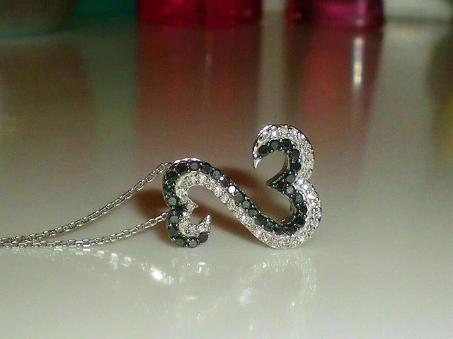 1.50Ct Round Lab Created Diamond Open Heart Charm Pendant 14K White Gold Plated