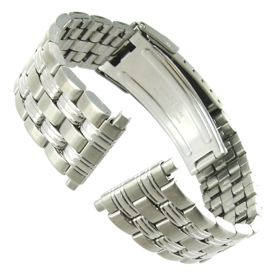 18-22mm Speidel Silver Stainless Steel Mens Deployment Buckle Watch Band 1612/00