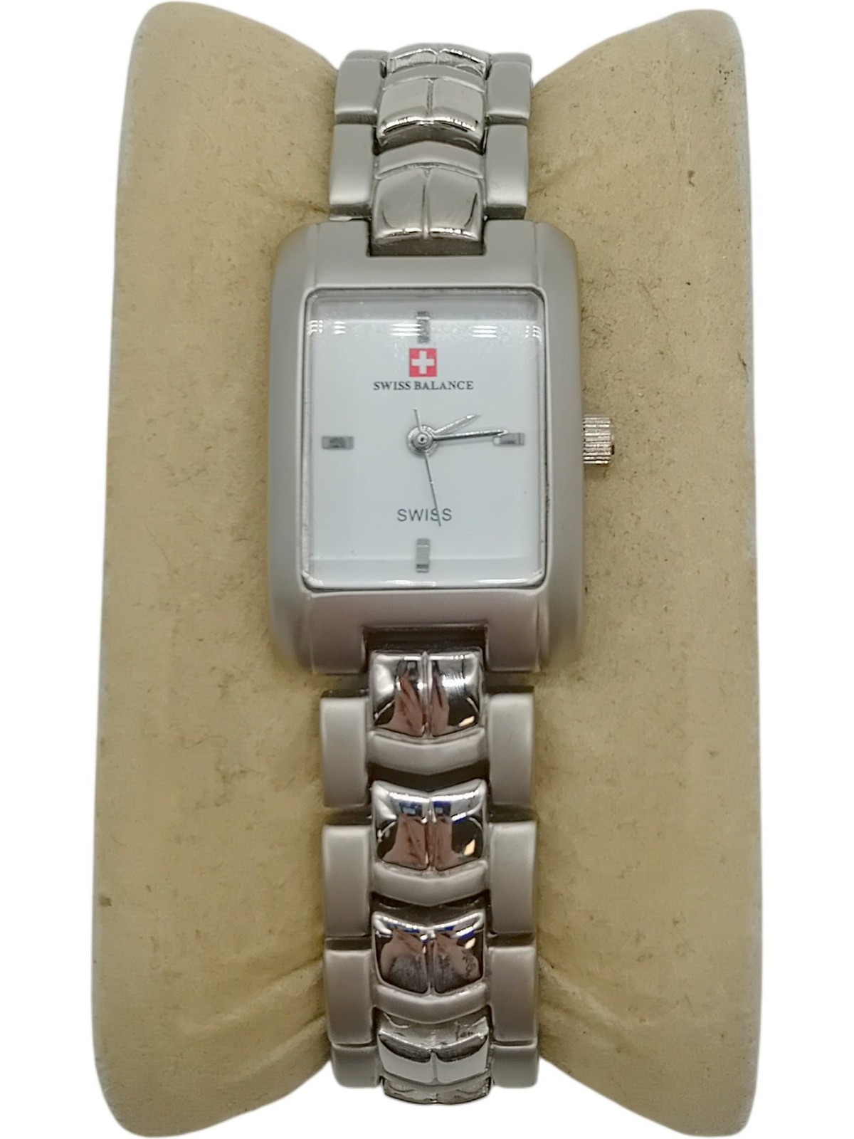 SWISS BALANCE Women’s Wristwatch Stainless Steel Bracelet Rectangle Dial Pre-Lov
