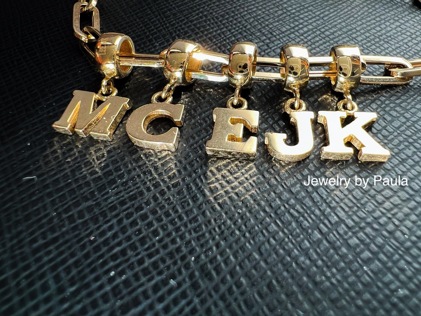 14k Solid Yellow Gold Block Letter Initial “A-Z” Charm Pendant Uppercase