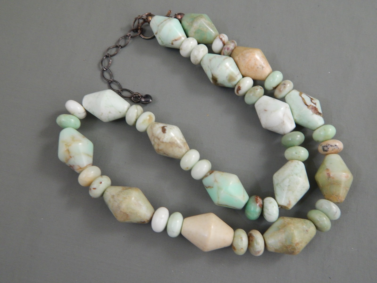 Signed DTR 925 Mine Finds by Jay King Bi-cone Gemstone Bead Necklace 22″ adj