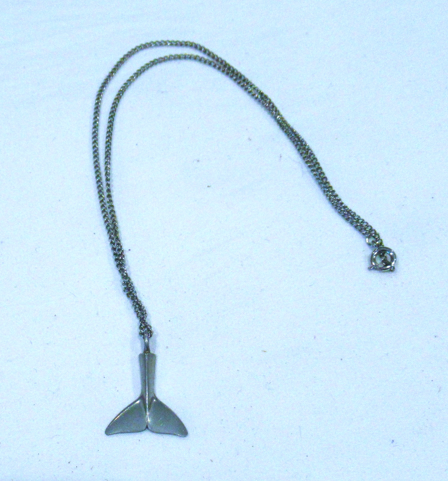 General Whale pewter whale tail necklace, pewter