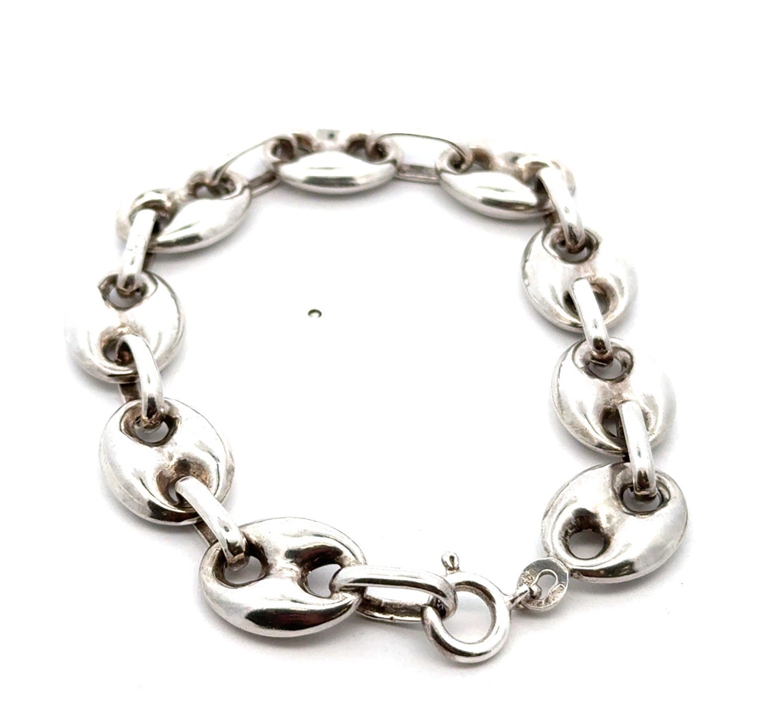 8” x 13mm 925 Sterling Silver Puffed Mariner Anchor Link Bracelet, 23.7g