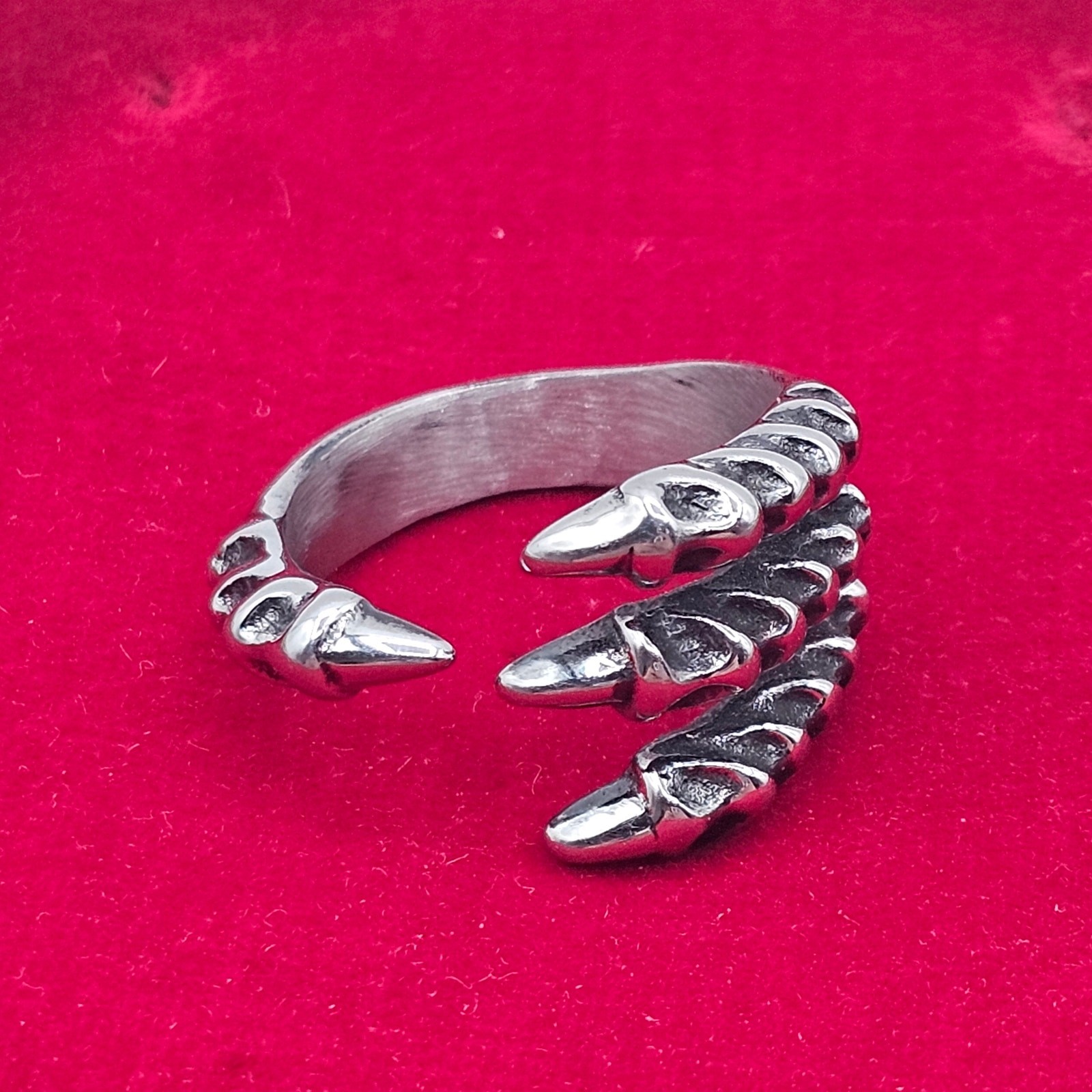 Dragon Claw Stainless Steel Ring Gothic Talon Biker Jewelry Size 11