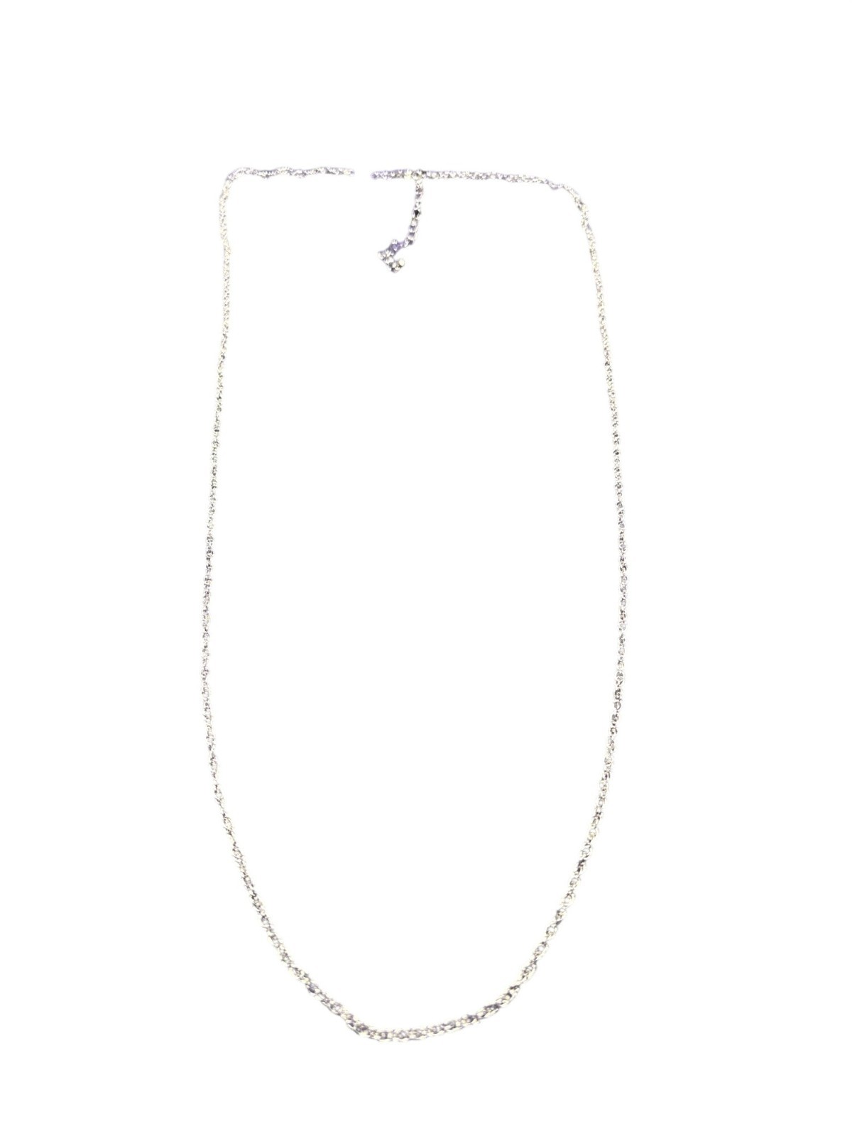 Lightweight Silvertone Rope Chain Necklace Lobster Clasp 30 – 33 inches Long