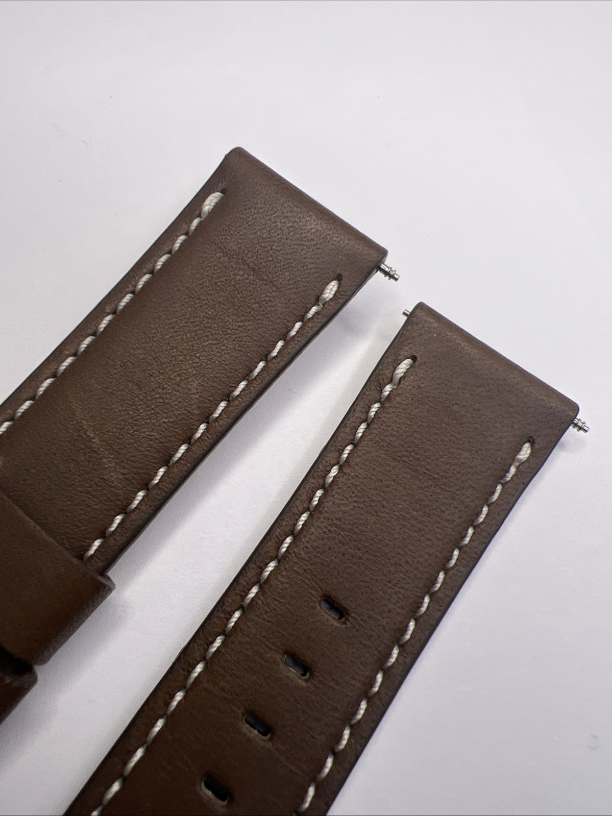 Shinola 24mm Dark Nut Brown Leather Watch Strap Band 22mm Brushed Steel Tang
