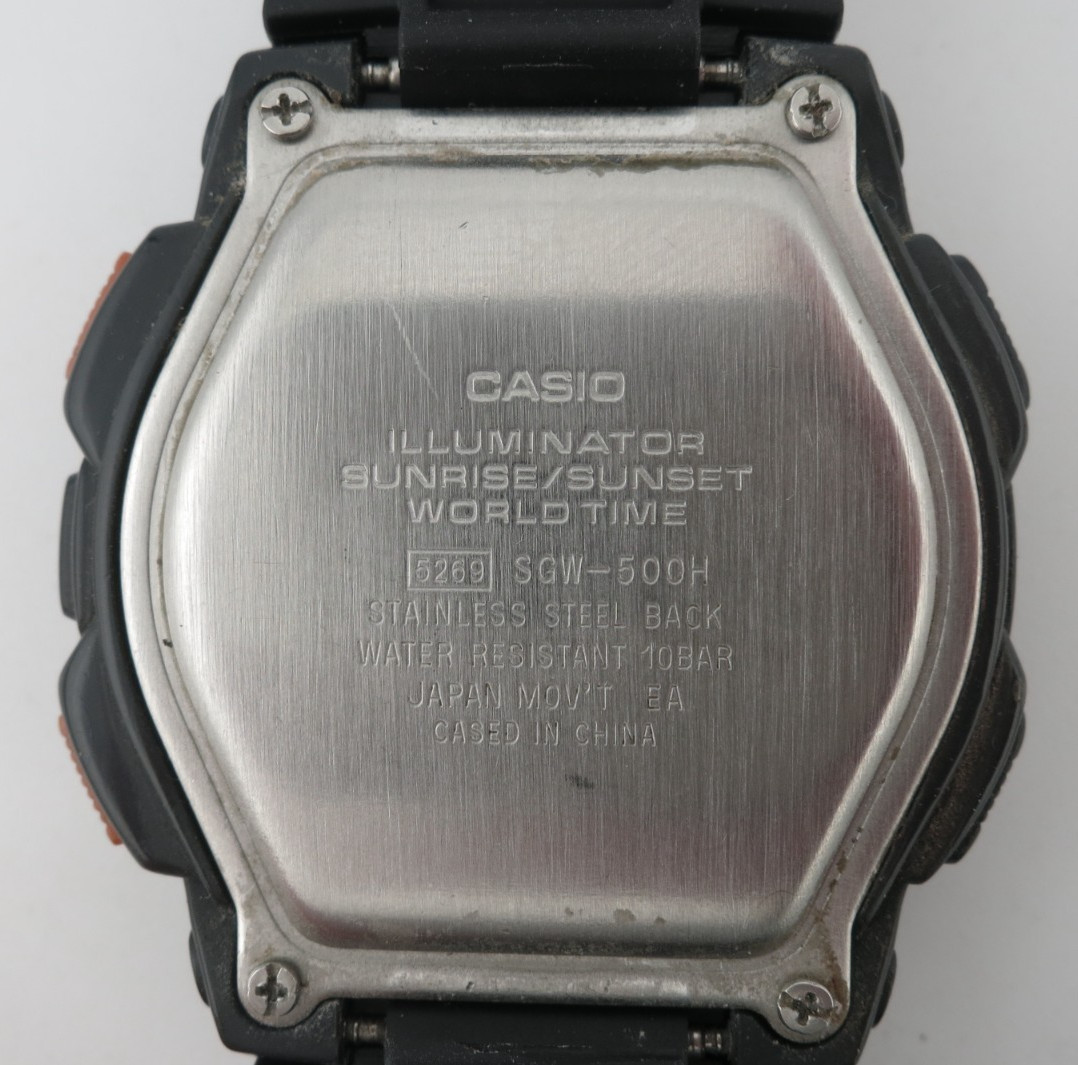 Casio Twin Sensor Ana/Digital Watch – SGW-500H /SGW500H-1B – New Batt + Band