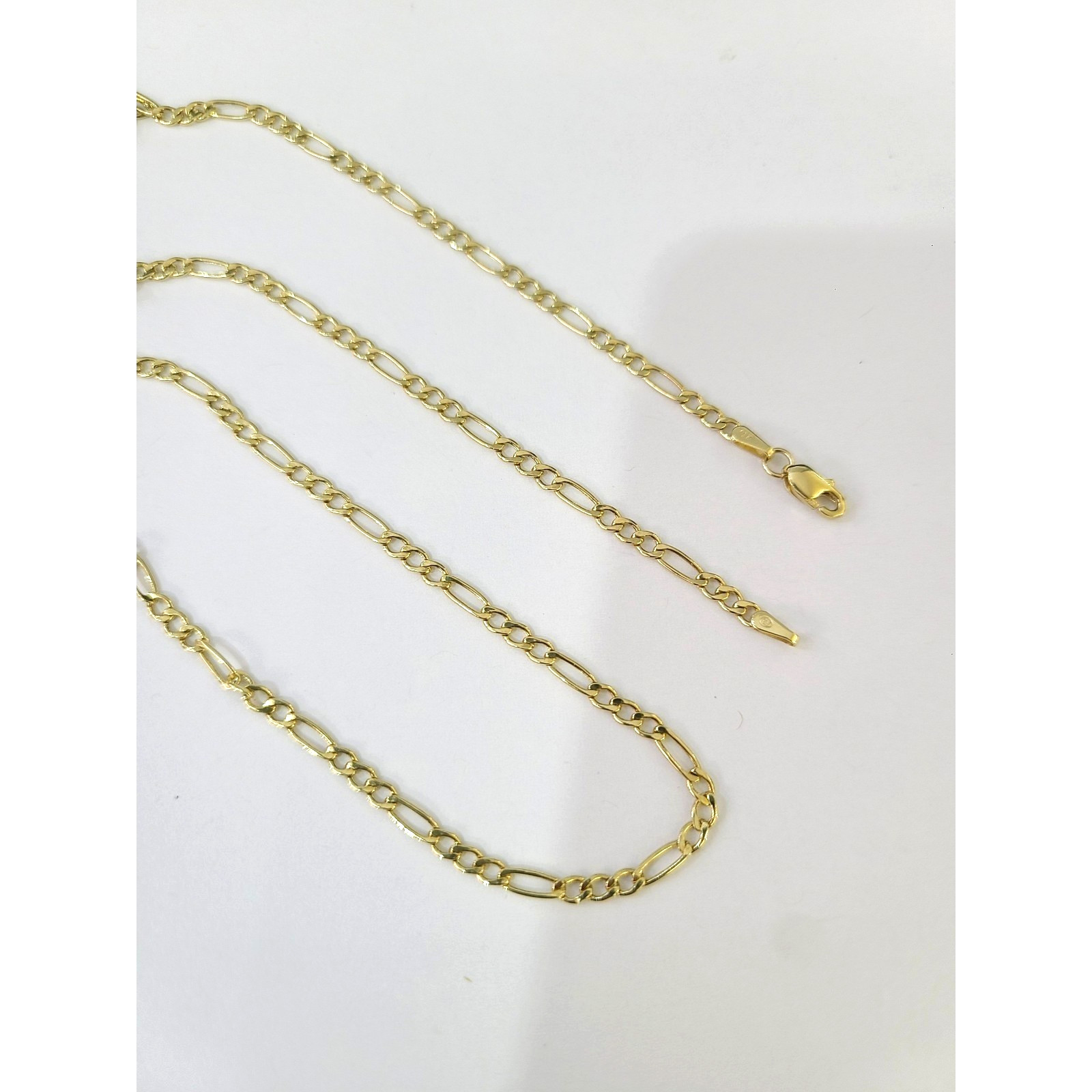 Real 10K Gold Figaro Chain Necklace 18 in 2.5mm Diamond Cut Unisex Jewelry